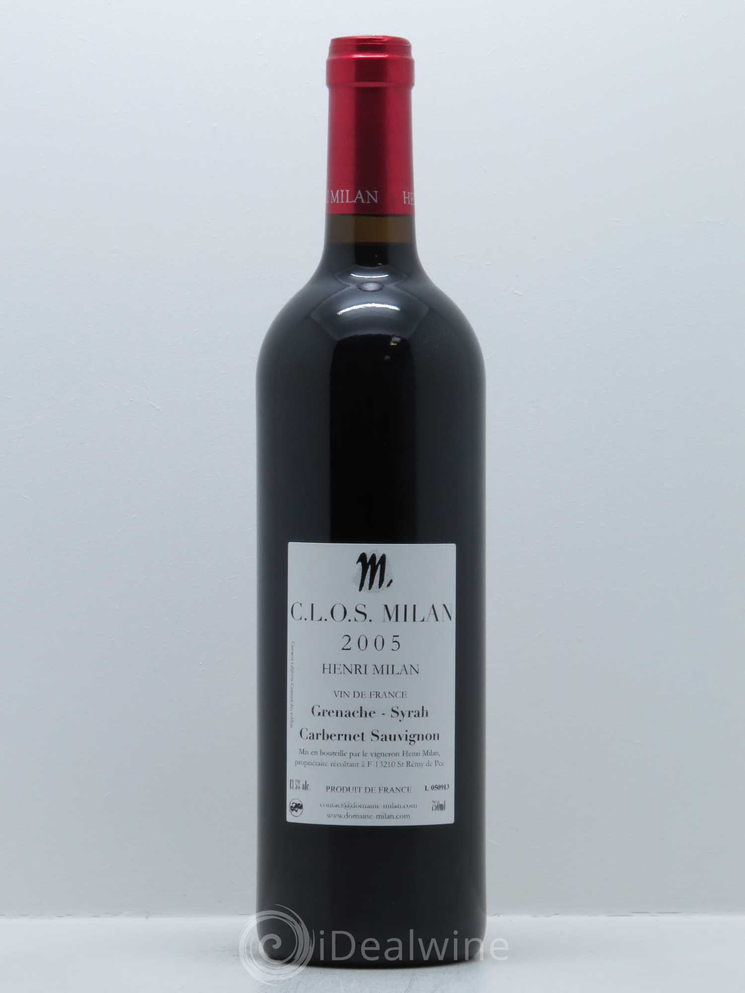 Vin de France Clos Milan Henri Milan 2005 - Lot de 1 bouteille - 1