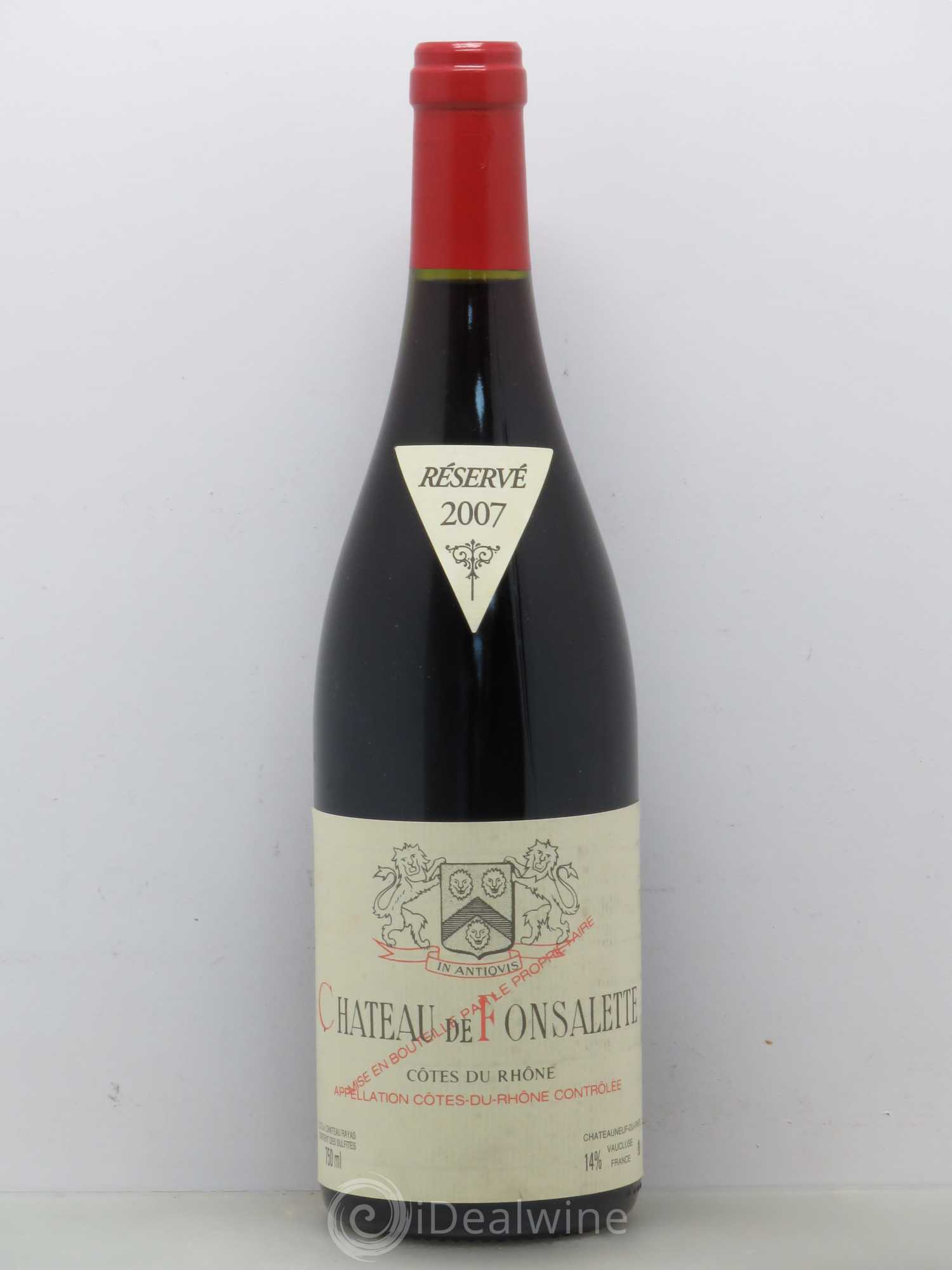 Côtes-du-Rhône Château de Fonsalette Emmanuel Reynaud 2007 - Lot de 1 bouteille - 0