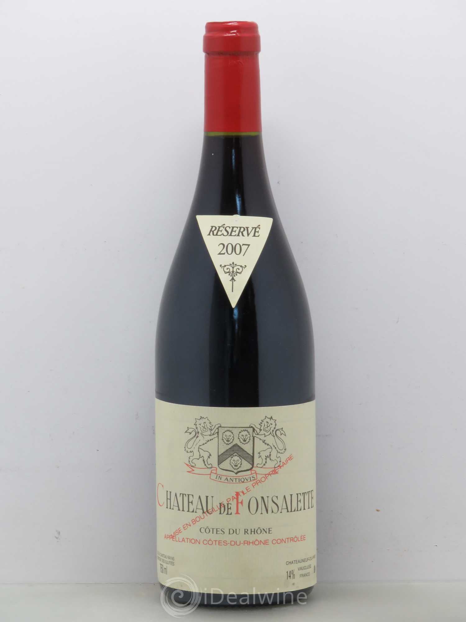 Côtes-du-Rhône Château de Fonsalette Emmanuel Reynaud 2007 - Lot de 1 bouteille - 0