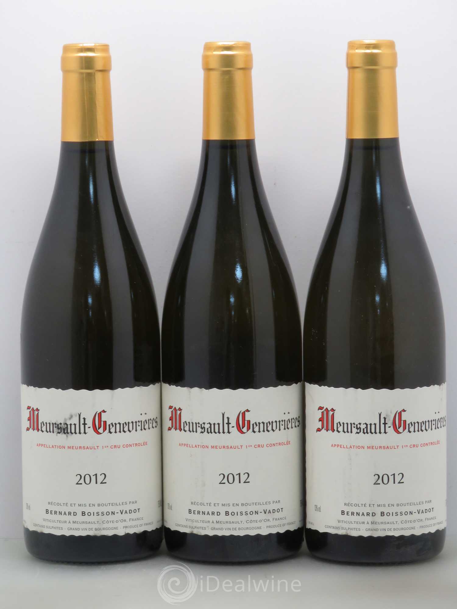Meursault 1er Cru Genevrières Boisson Vadot 2012 - Posten von 3 Flaschen - 0