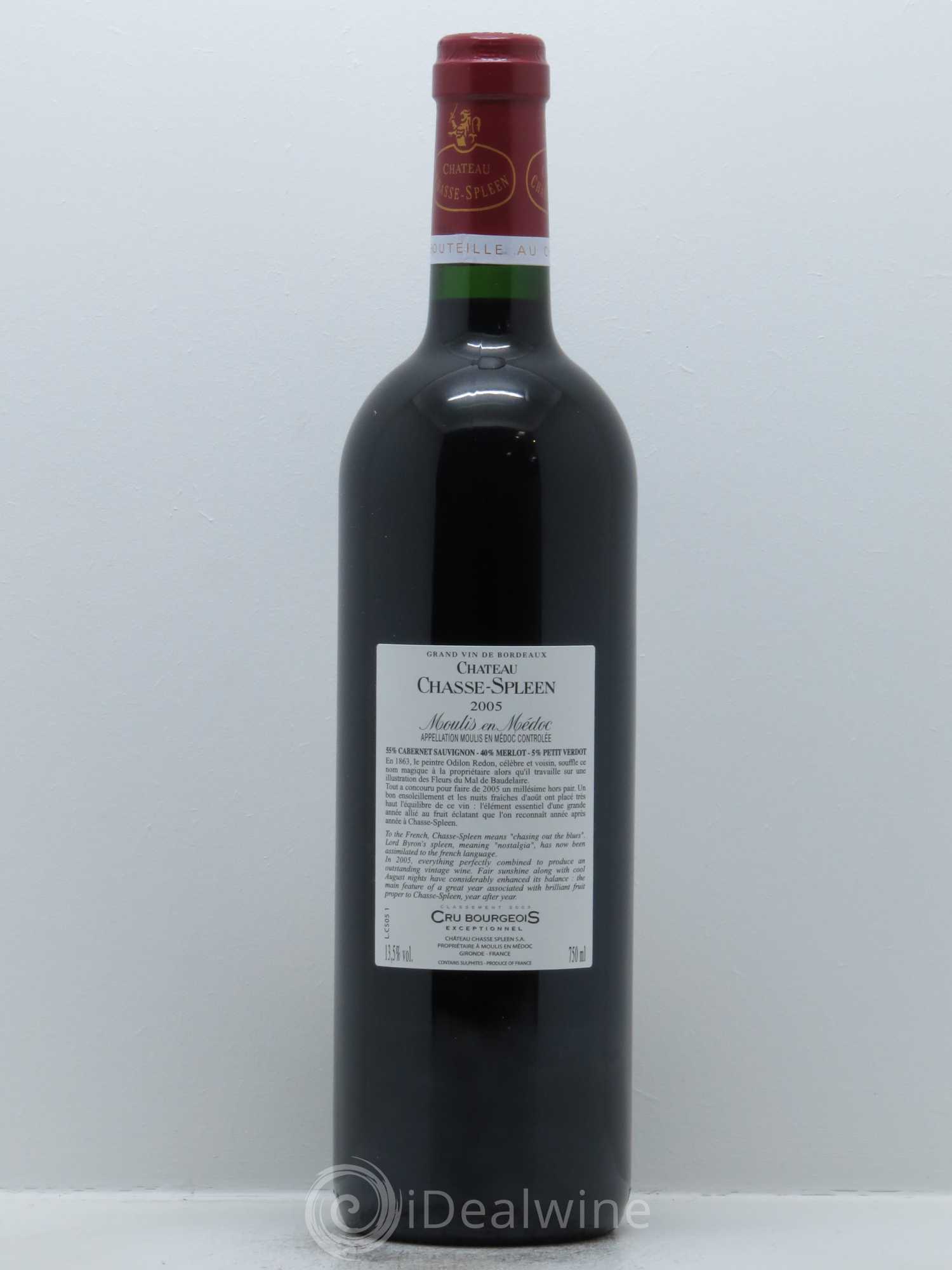 Château Chasse Spleen 2005 - Lot de 1 bouteille - 1