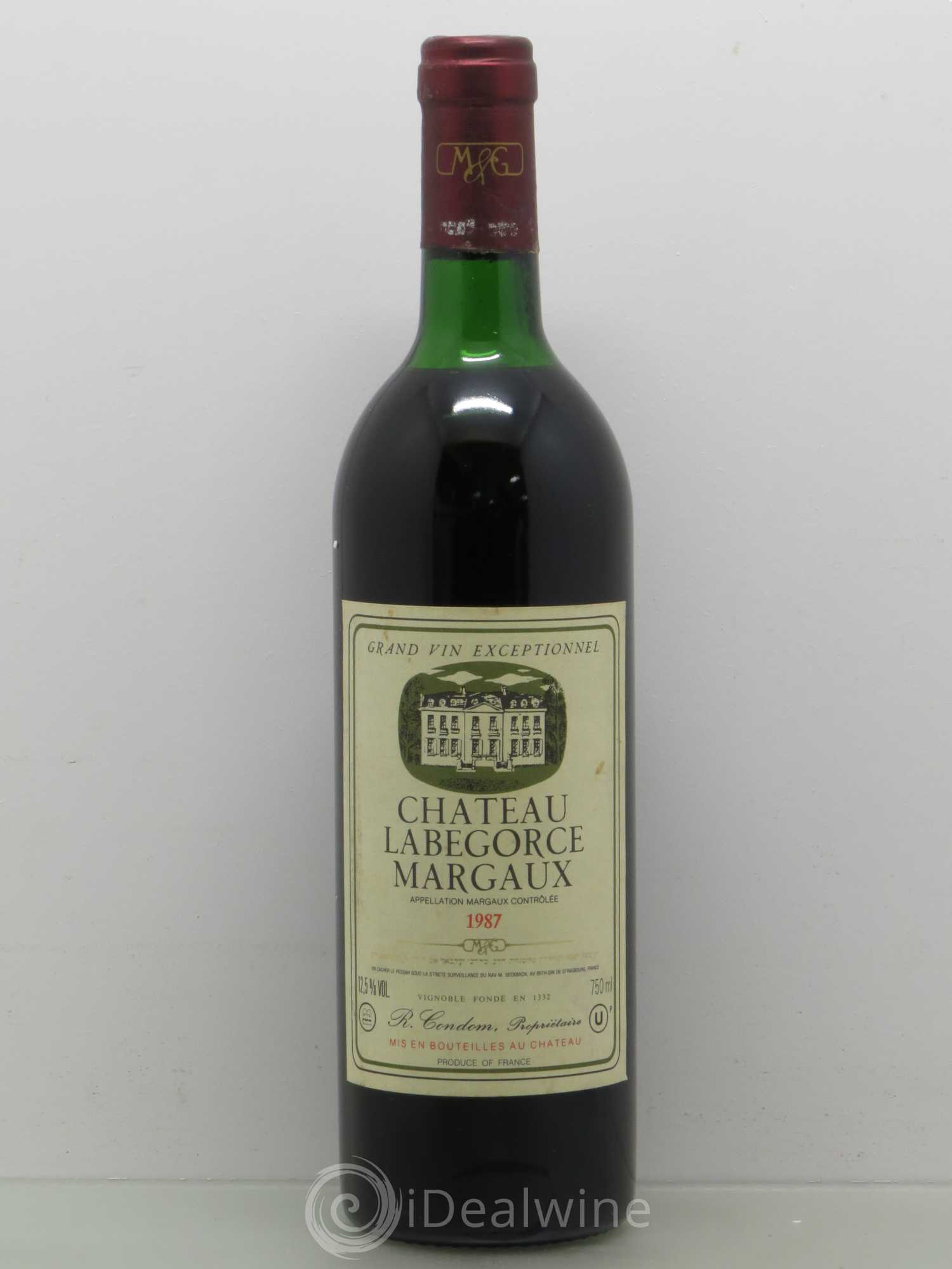 Château Labegorce Cru Bourgeois 1987 - Lot de 1 bouteille - 0