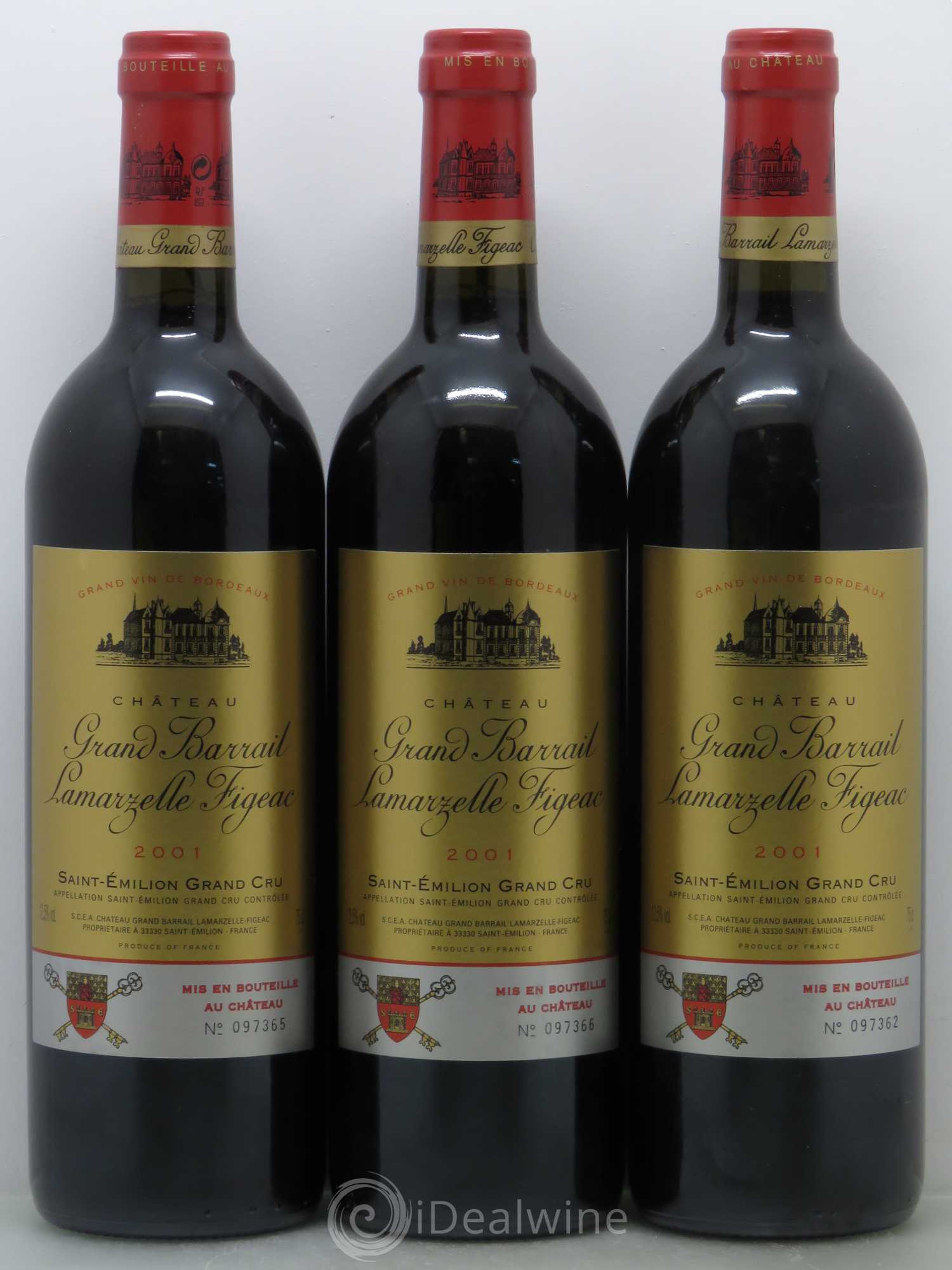 Château Grand Barrail Lamarzelle Figeac Grand Cru Classé 2001 - Lot de 12 bouteilles - 3