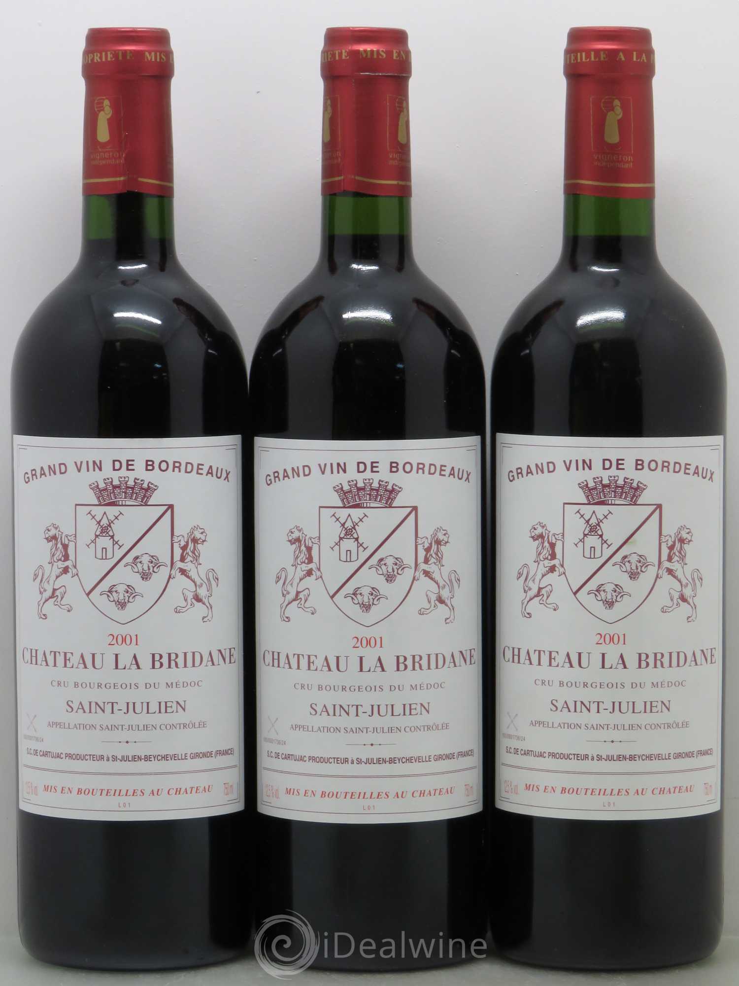 Château la Bridane Cru Bourgeois 2001 - Lot de 12 bouteilles - 2