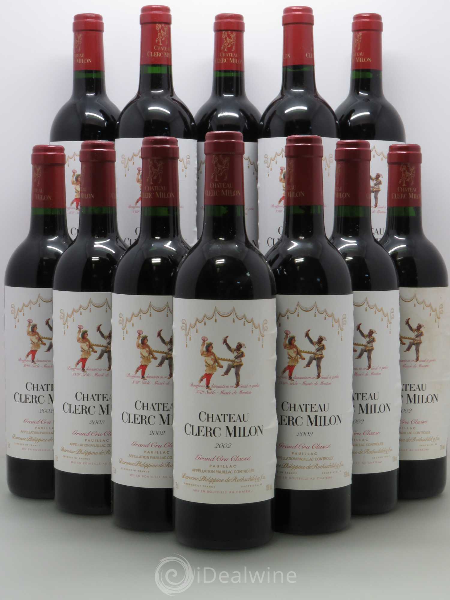 Château Clerc Milon 5ème Grand Cru Classé 2002 - Lot de 12 bouteilles - 0