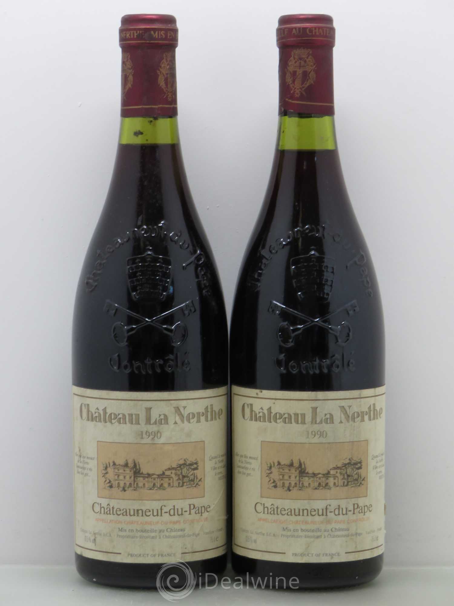 Châteauneuf-du-Pape Château la Nerthe Famille Richard 1990 - Lot de 2 bouteilles - 0
