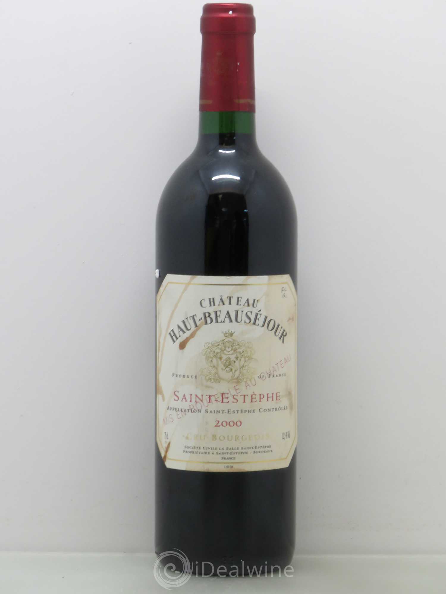 Château Haut Beauséjour Cru Bourgeois 2000 - Lot de 1 bouteille - 0