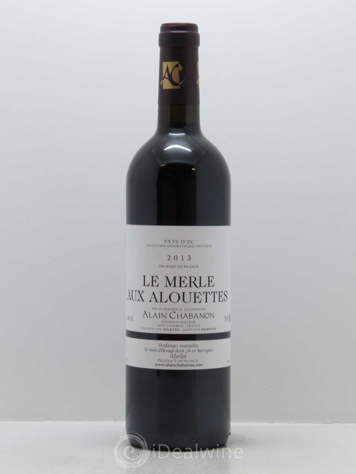 Pays d'Oc Alain Chabanon (Domaine) Le Merle aux Alouettes 2013 - Lot de 1 bouteille - 0