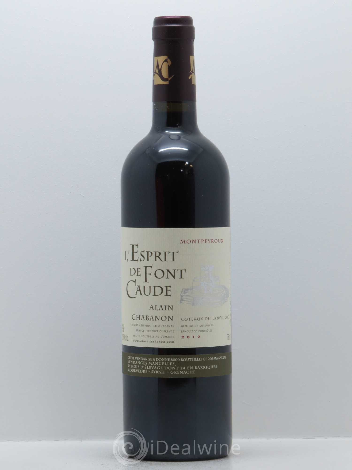 Languedoc Montpeyroux Alain Chabanon (Domaine) L'Esprit de Font Caude 2012 - Lot de 1 bouteille - 0