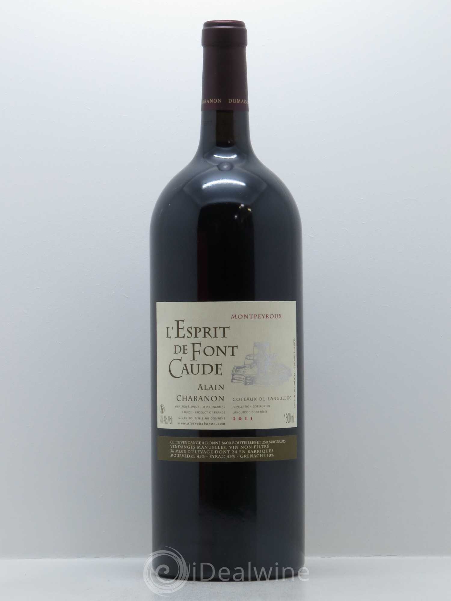 Languedoc Montpeyroux Alain Chabanon (Domaine) L'Esprit de Font Caude 2011 - Lot de 1 magnum - 0