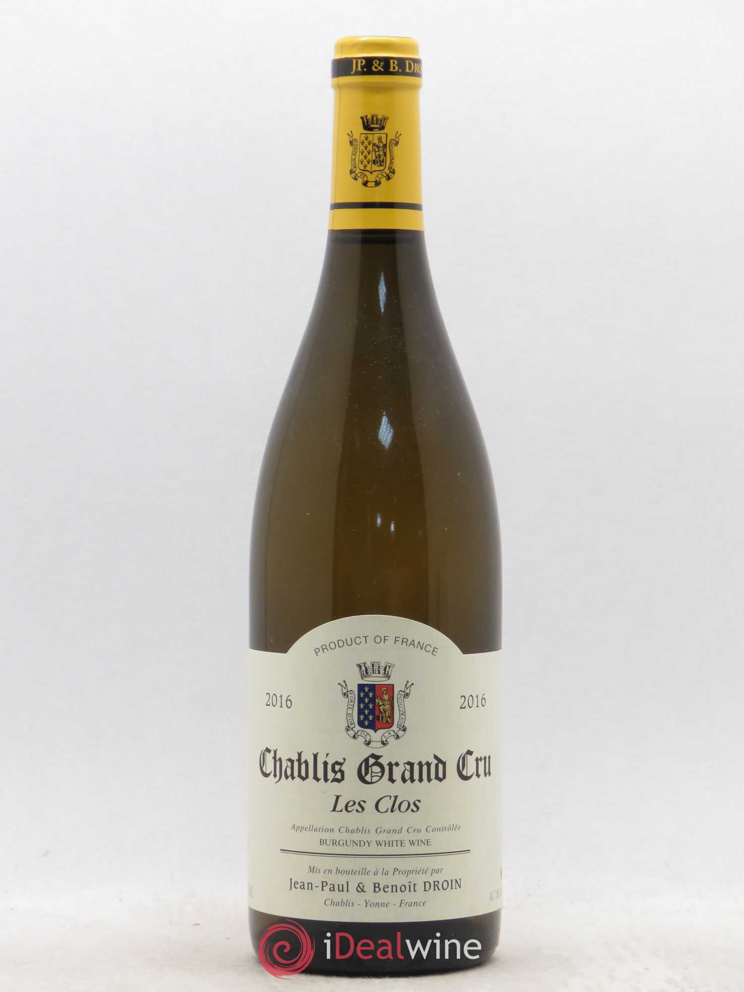 Chablis Grand Cru Les Clos Jean-Paul & Benoît Droin (Domaine) 2016 - Lot de 1 bouteille - 0