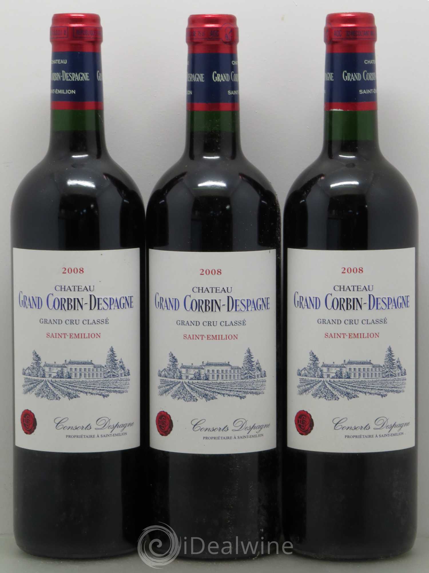 Château Grand Corbin Despagne Grand Cru Classé 2008 - Lot de 6 bouteilles - 1