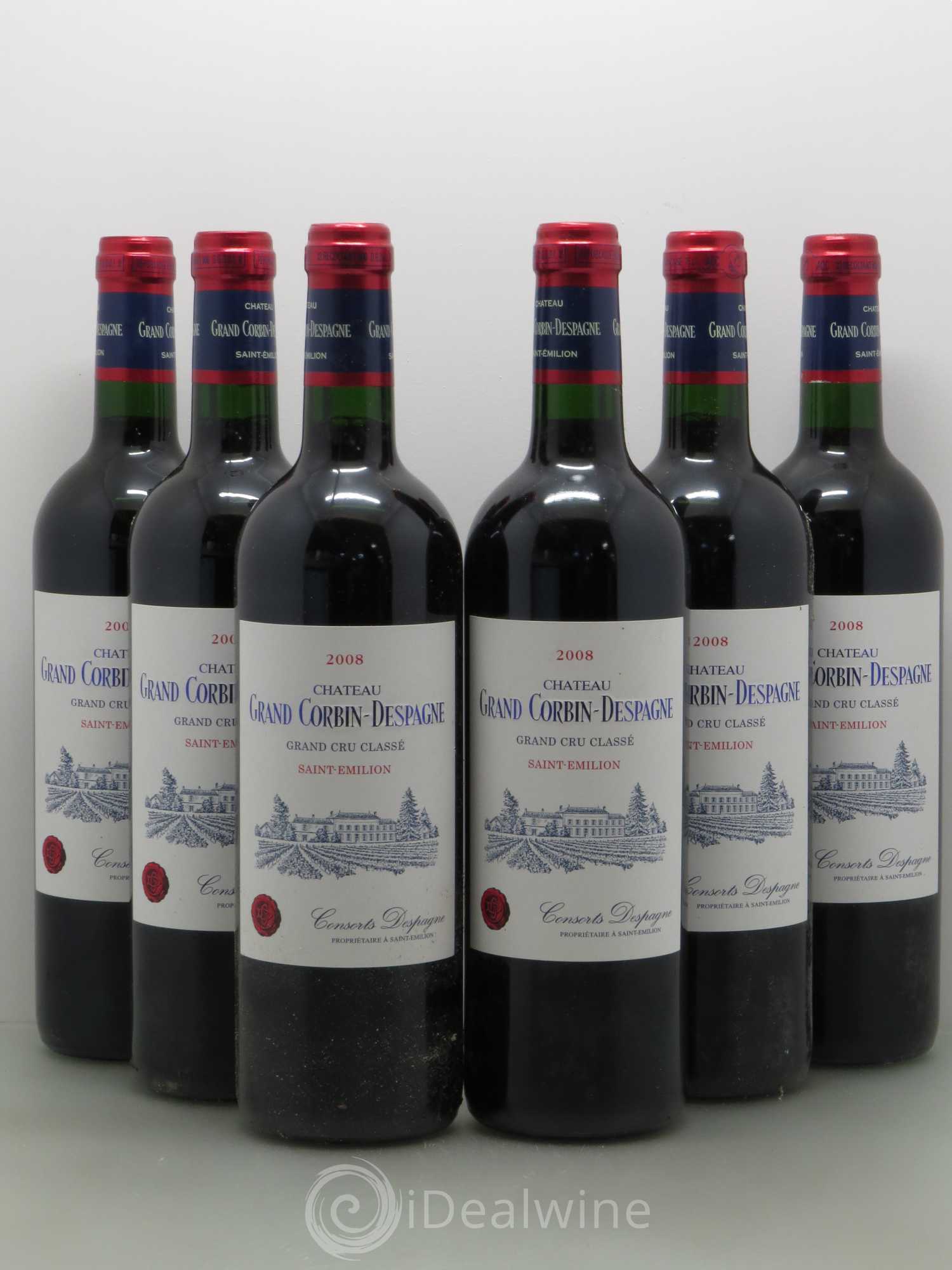 Château Grand Corbin Despagne Grand Cru Classé 2008 - Lot de 6 bouteilles - 0