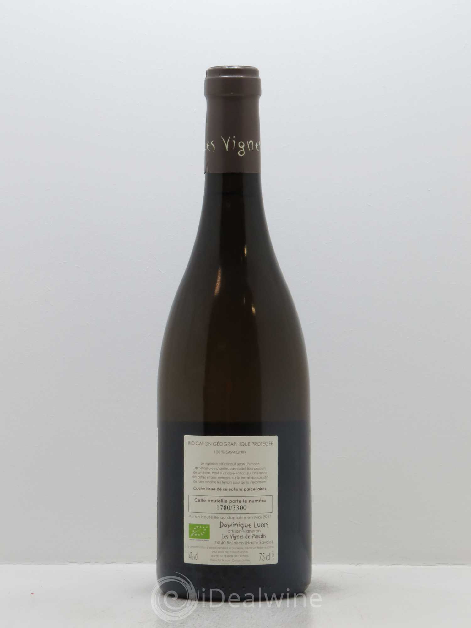 Vin des Allobroges Aux Détours du Lac Les Vignes de Paradis 2016 - Lot de 1 bouteille - 1