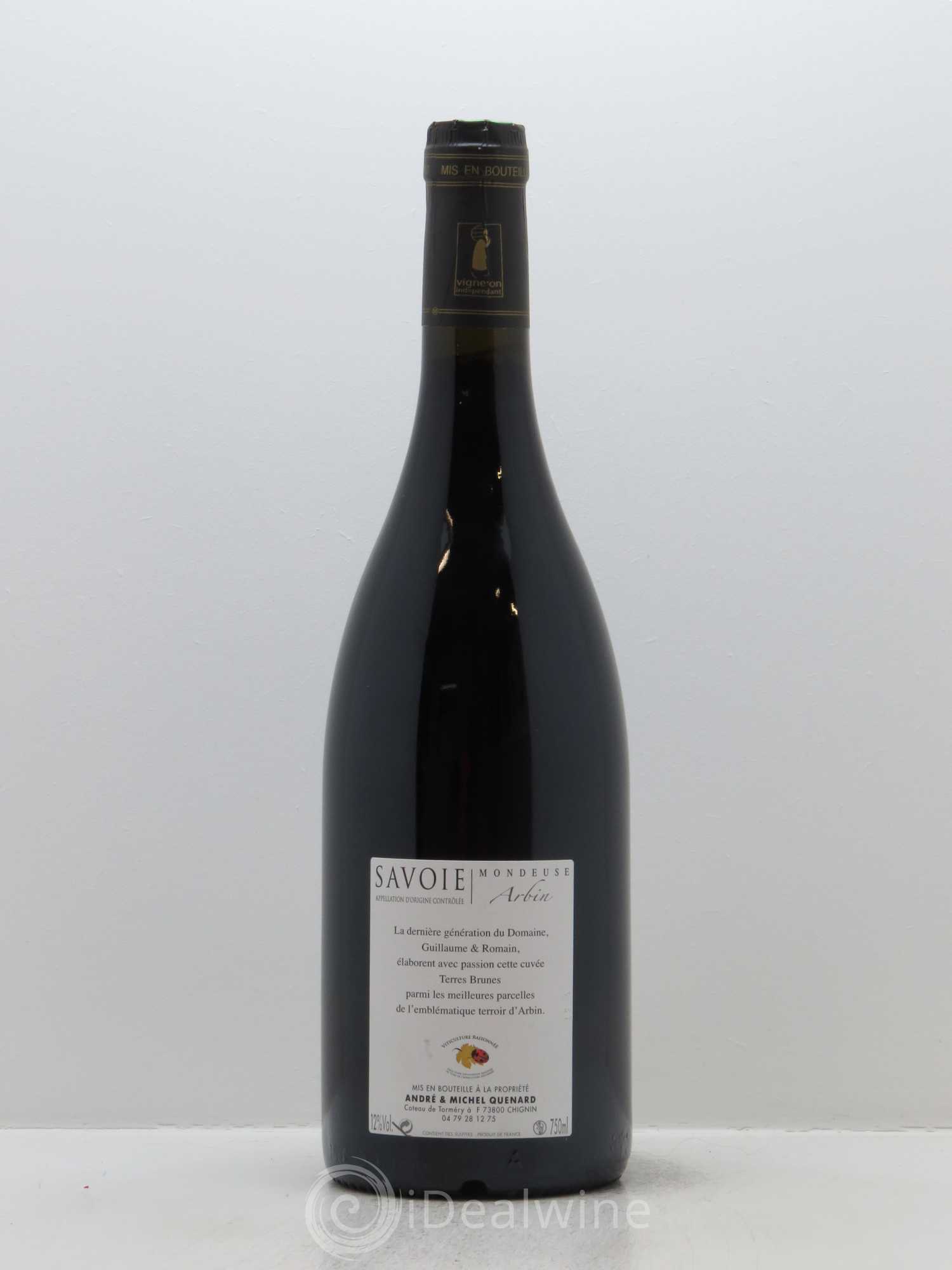 Vin de Savoie Arbin Mondeuse Terres Brunes André et Michel Quenard 2016 - Lot de 1 bouteille - 1