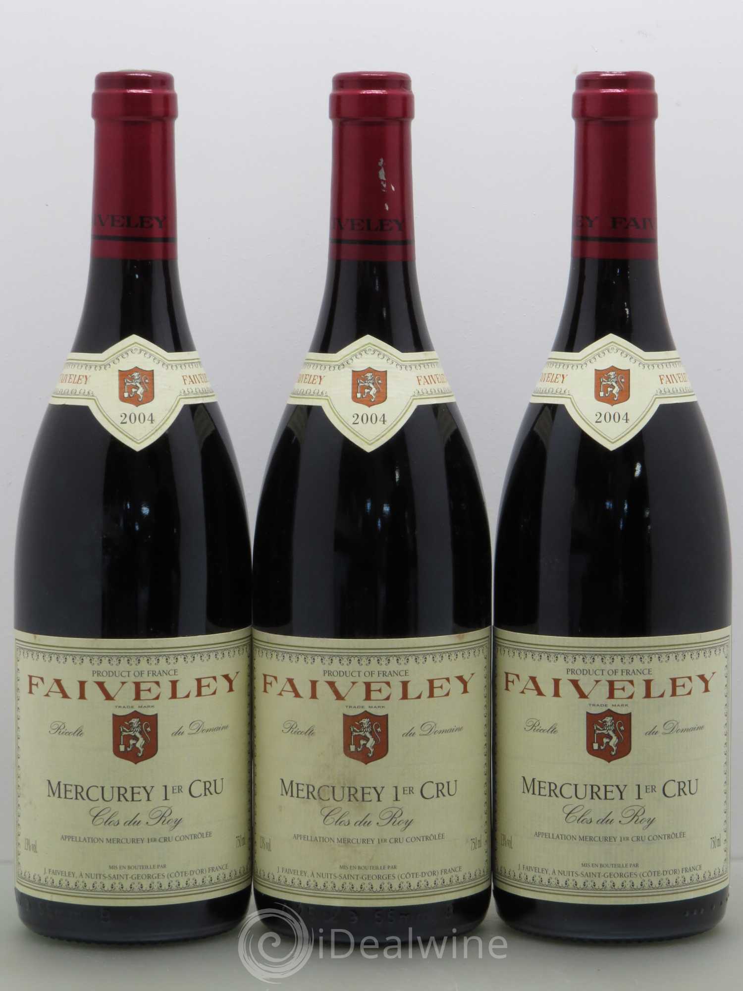 Mercurey 1er Cru Clos Du Roi Faiveley 2004 - Posten von 6 Flaschen - 2