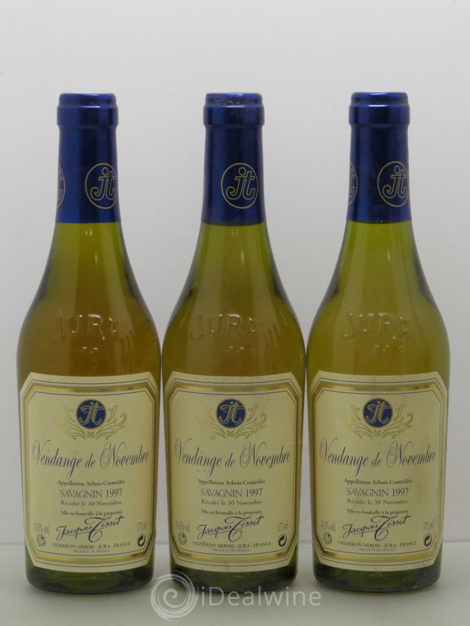 Arbois Vendange De Novembre Jacques Tissot. Savagnin 1997 - Posten von 6 Demi-Flaschen - 1