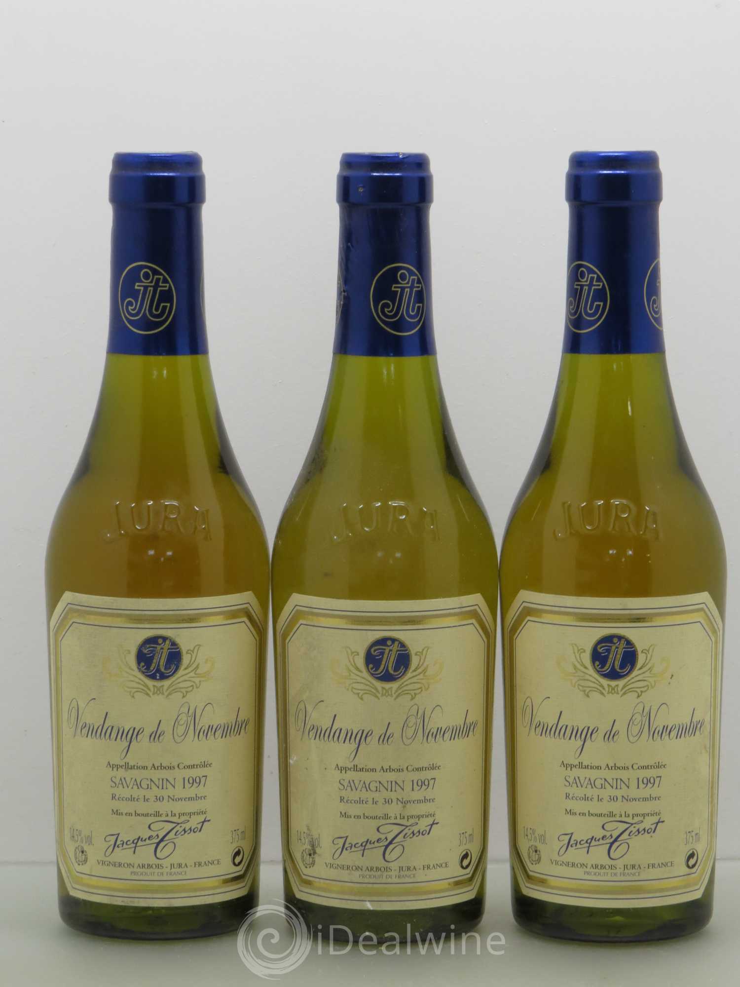 Arbois Vendange De Novembre Jacques Tissot. Savagnin 1997 - Posten von 6 Demi-Flaschen - 2