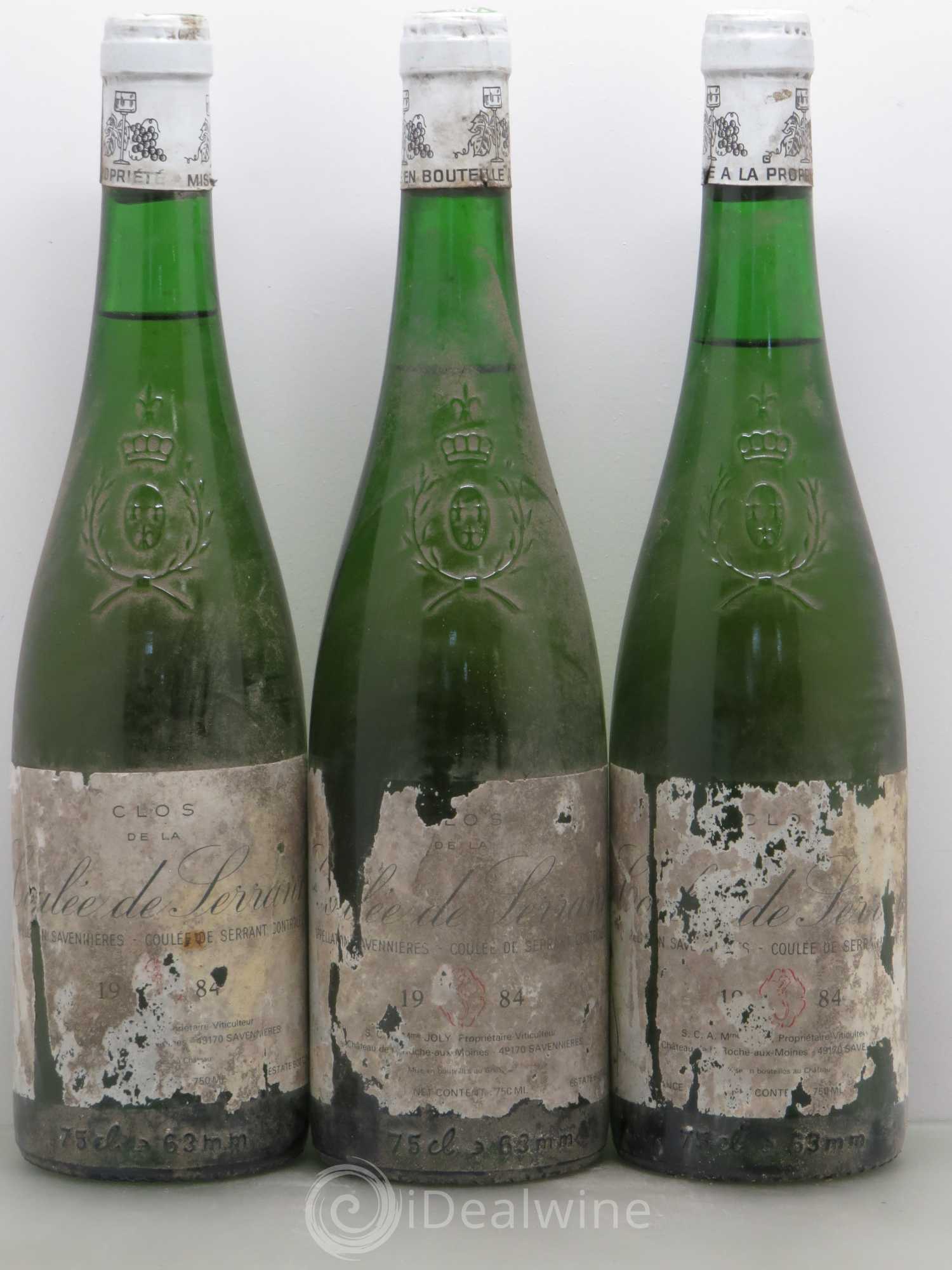 Savennières Clos de la Coulée de Serrant Vignobles de la Coulée de Serrant - Nicolas Joly 1984 - Lot de 3 bouteilles - 0