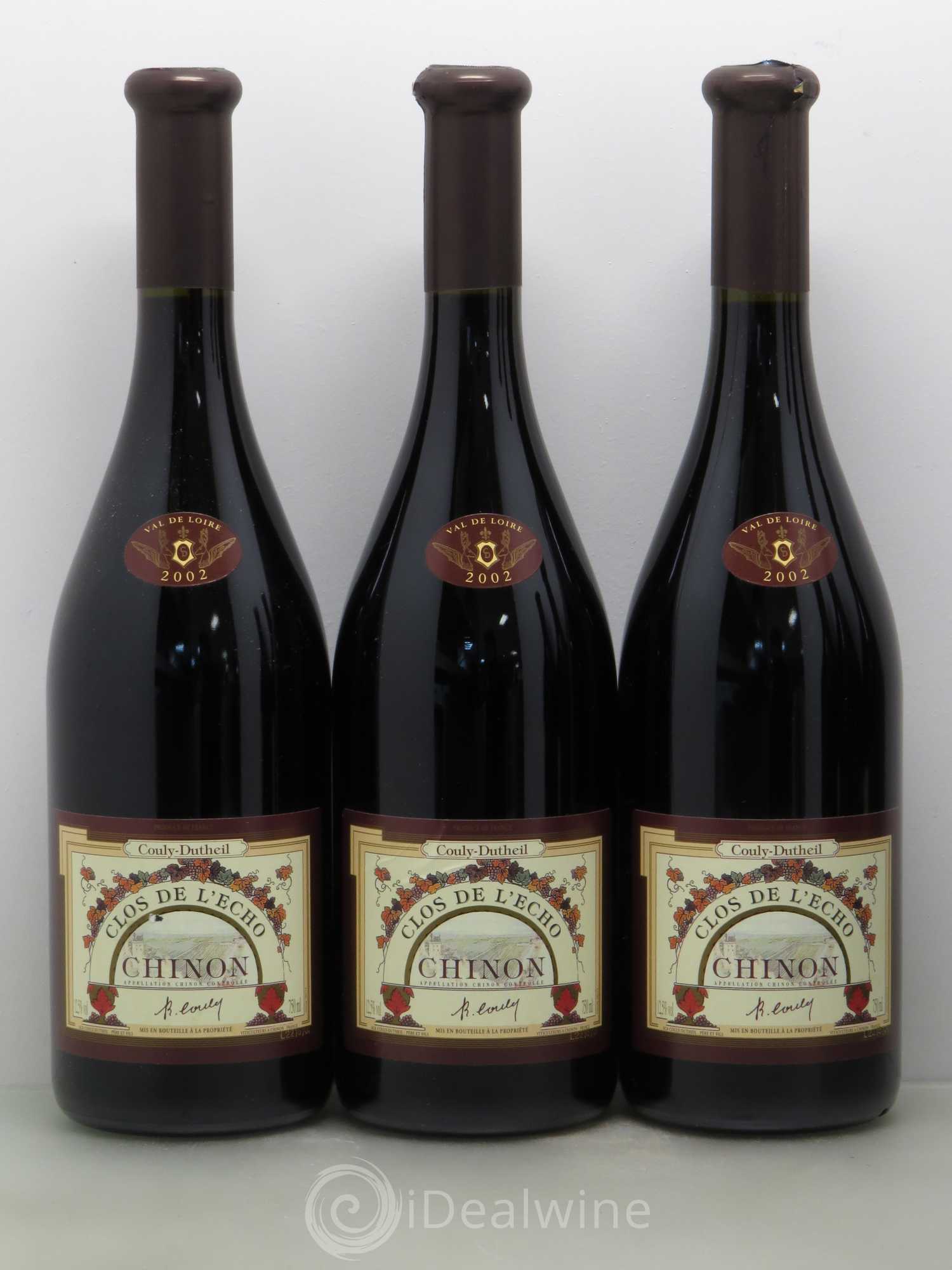 Chinon Clos de l'Echo Couly-Dutheil 2002 - Lot de 6 bouteilles - 1
