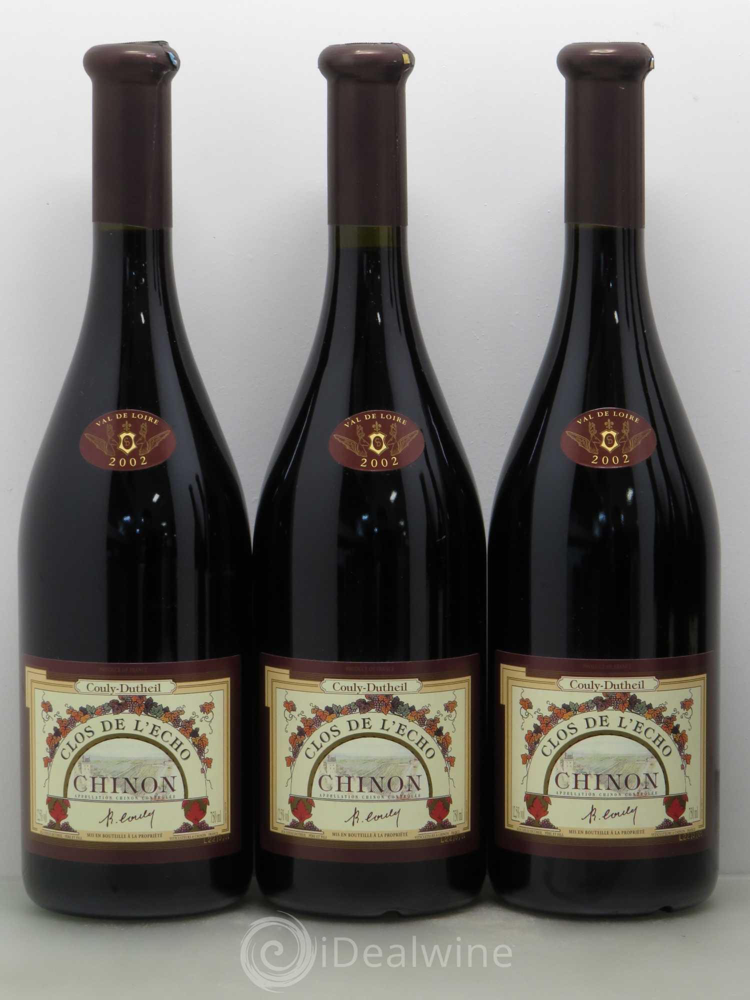 Chinon Clos de l'Echo Couly-Dutheil 2002 - Lot de 6 bouteilles - 1