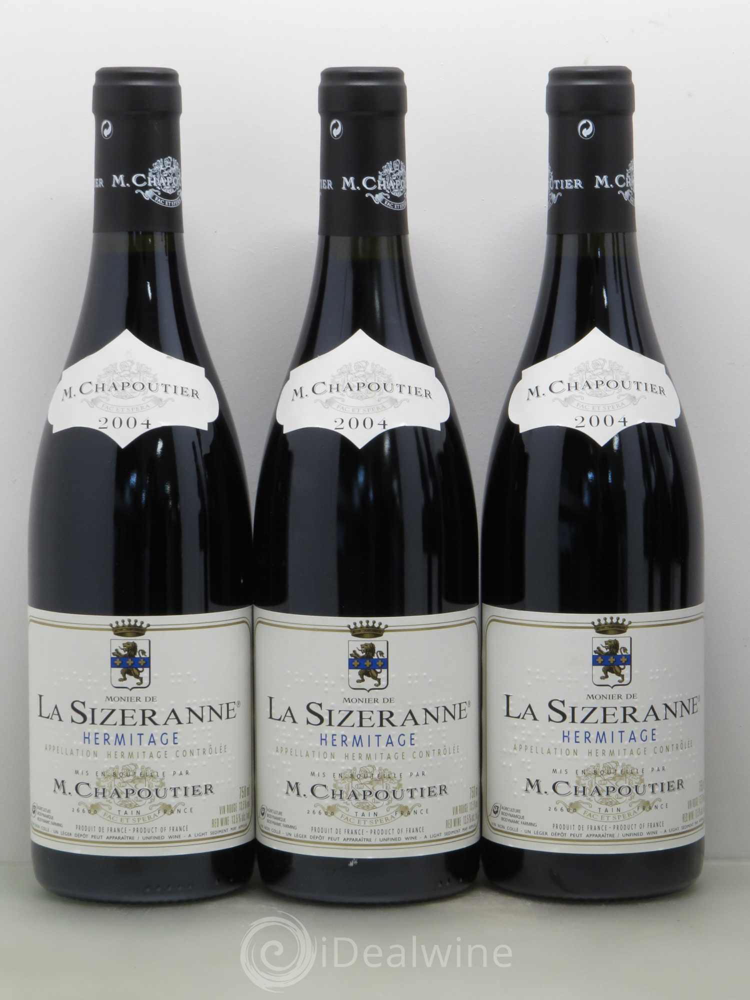 Hermitage Monier de La Sizeranne Chapoutier 2004 - Lot de 6 bouteilles - 1