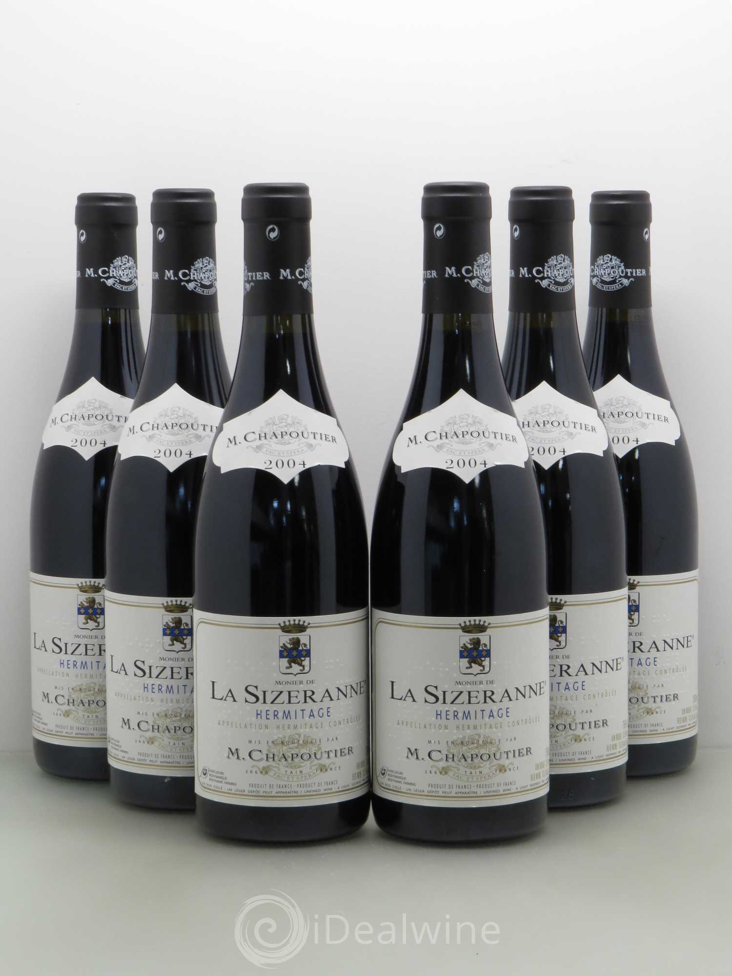 Hermitage Monier de La Sizeranne Chapoutier 2004 - Lot de 6 bouteilles - 0