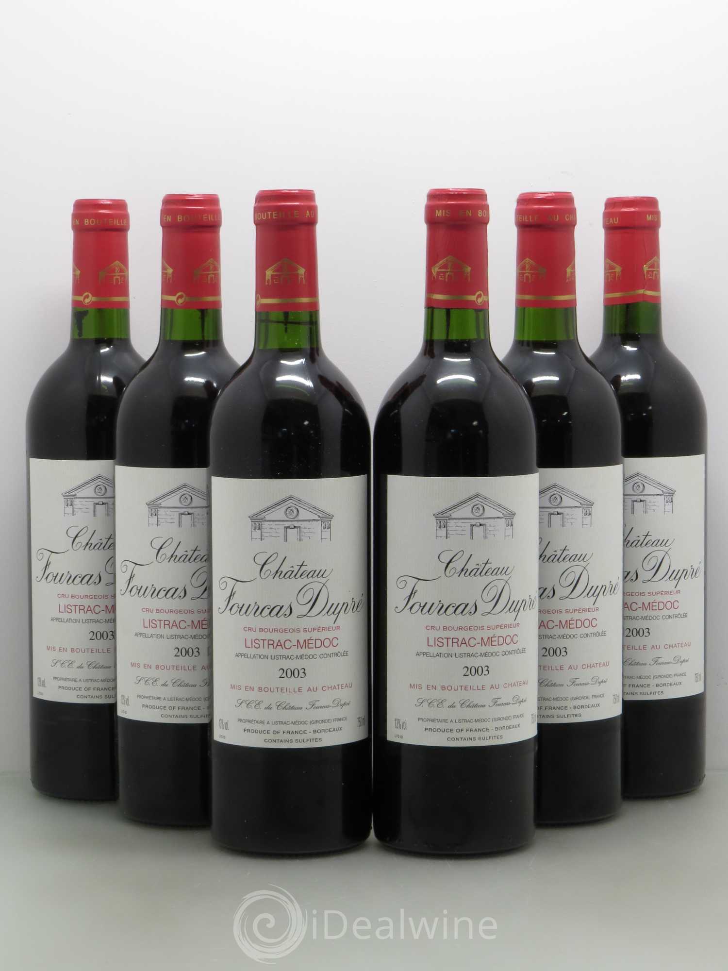Château Fourcas Dupré 2003 - Lot de 6 bouteilles - 0