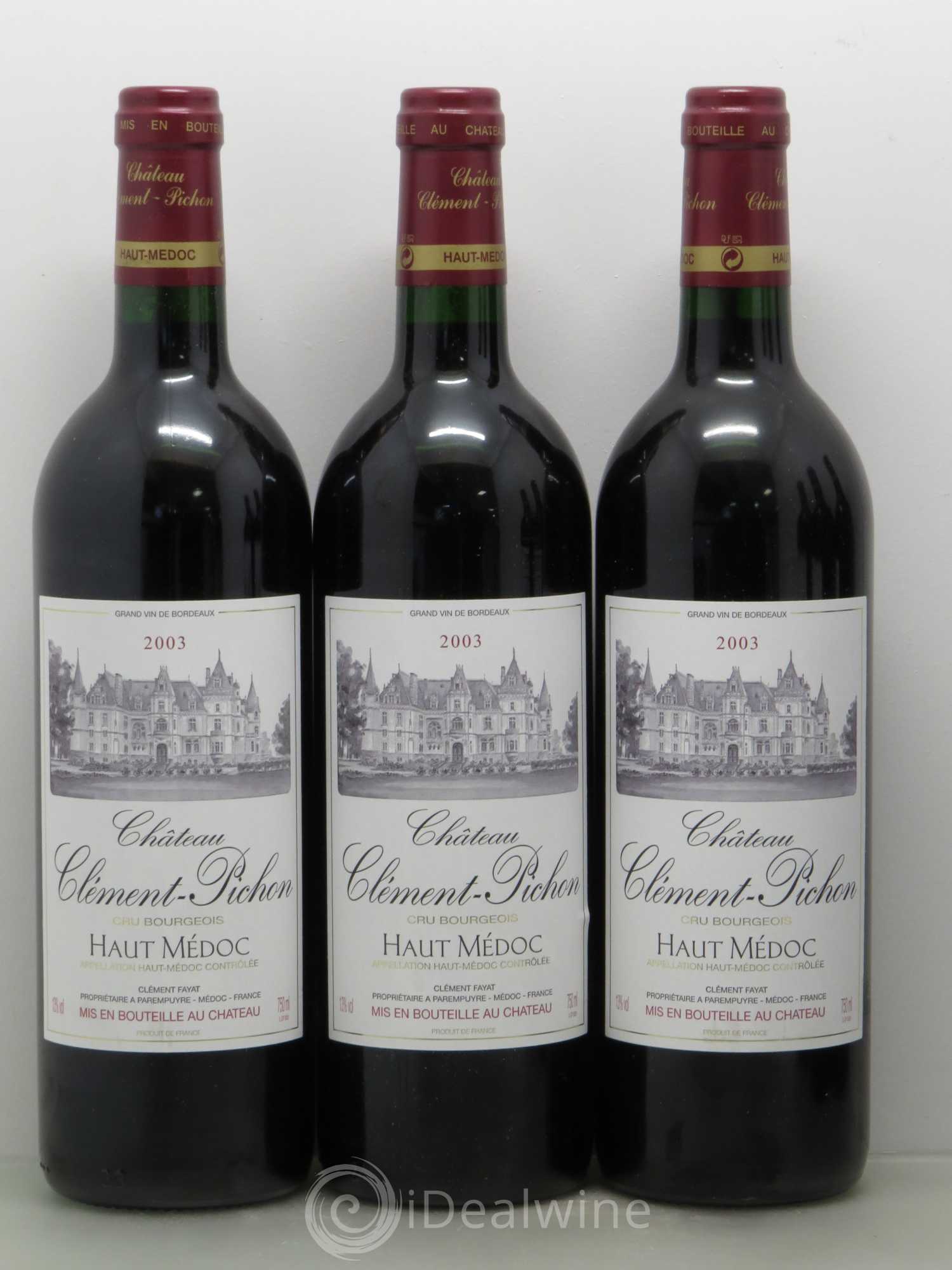 Château Clément-Pichon Cru Bourgeois 2003 - Lot de 6 bouteilles - 1