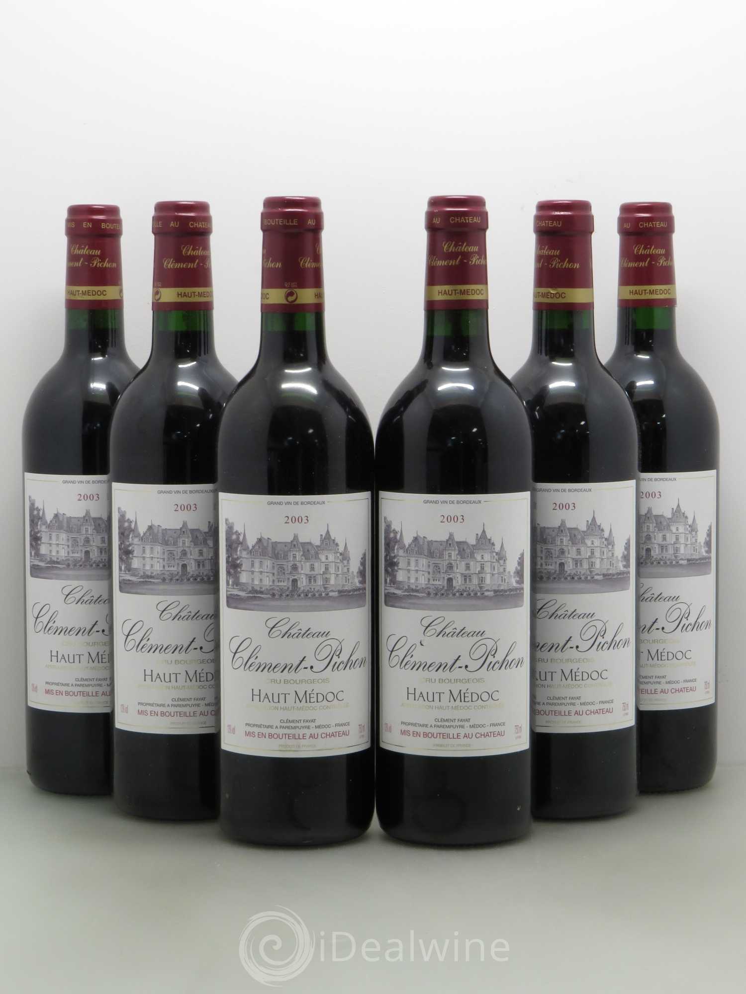 Château Clément-Pichon Cru Bourgeois 2003 - Lot de 6 bouteilles - 0