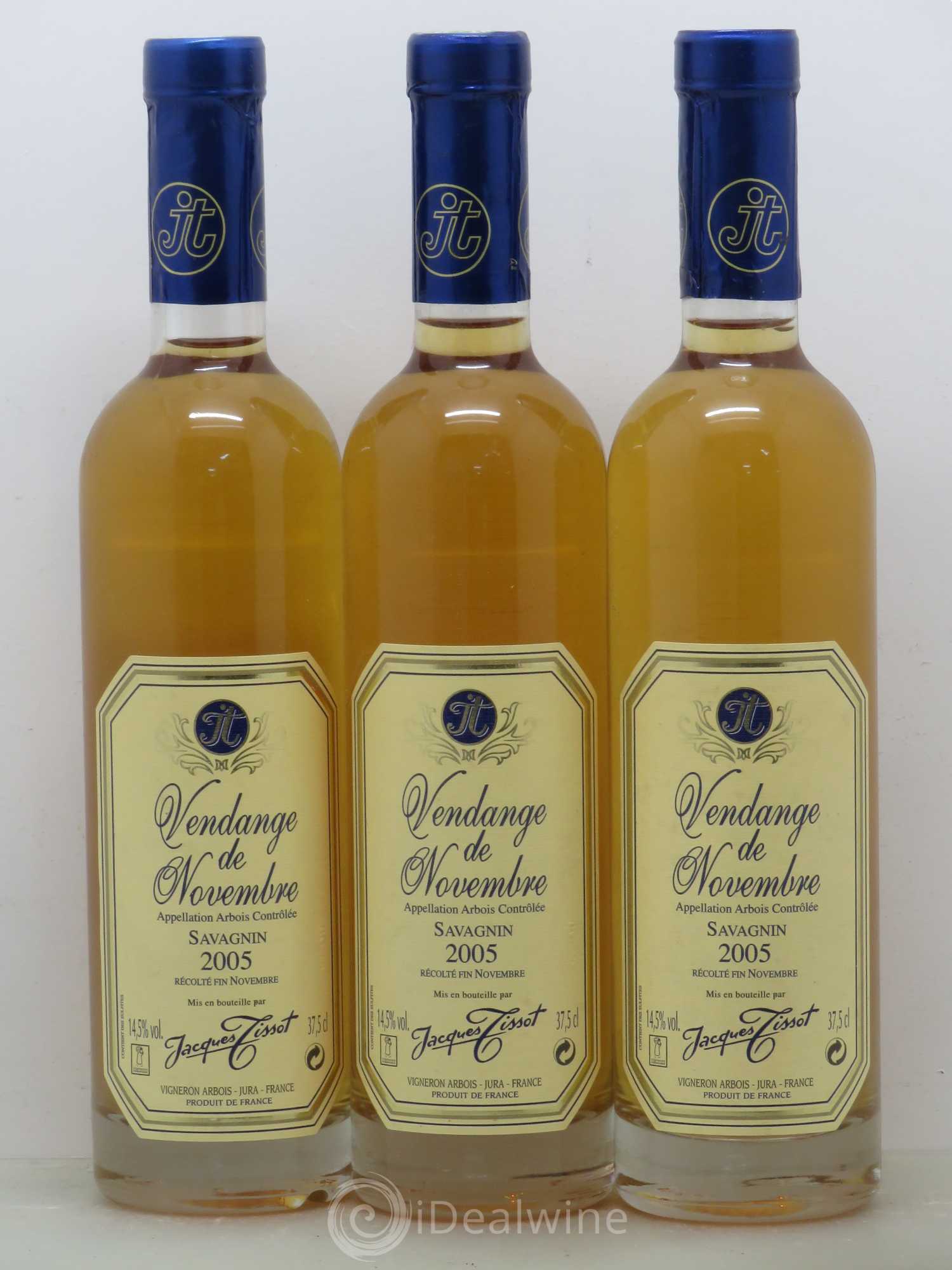 Arbois Vendange De Novembre Savagnin Jacques Tissot 2005 - Posten von 6 Demi-Flaschen - 2