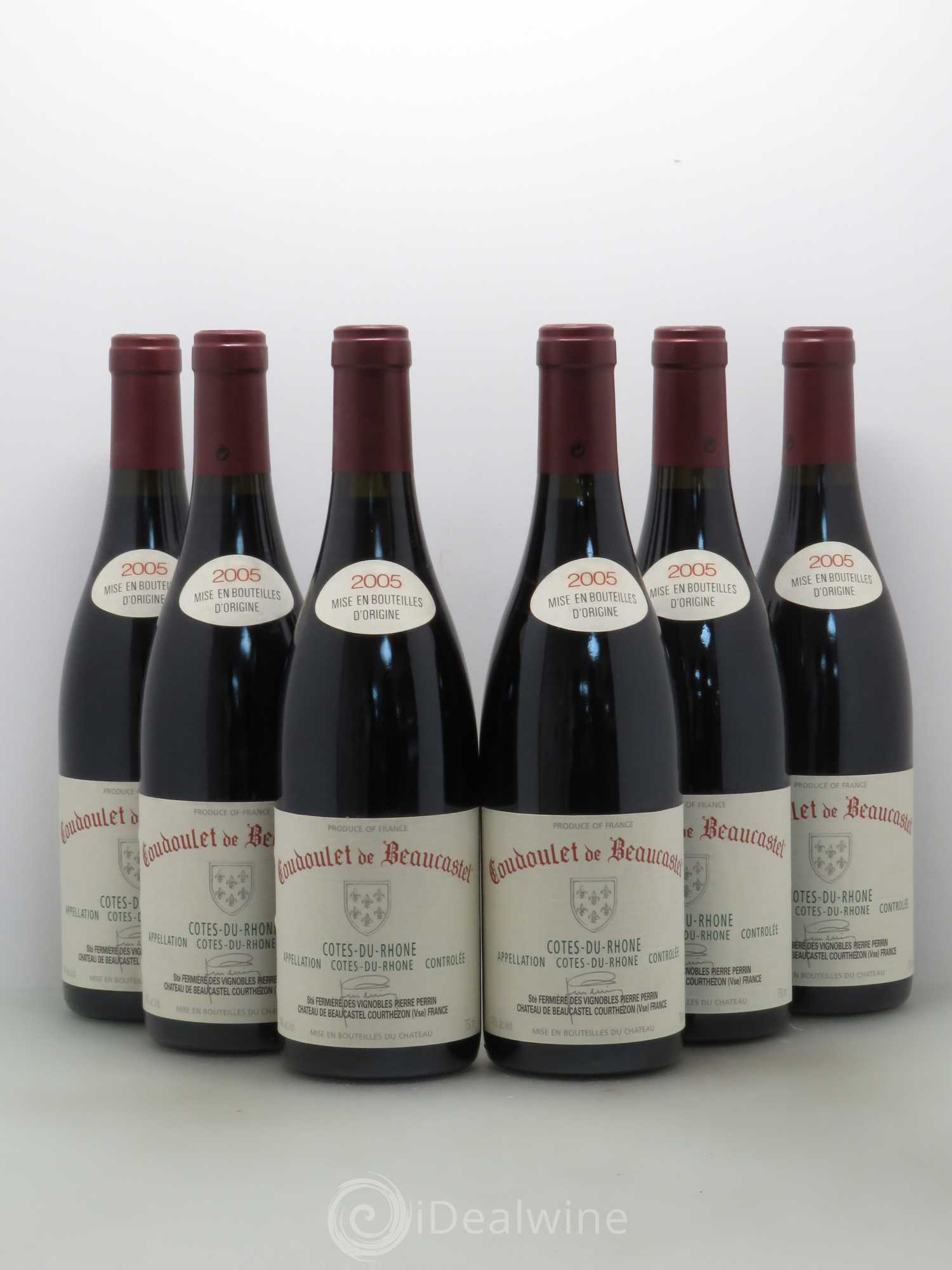 Côtes-du-Rhône Coudoulet de Beaucastel Famille Perrin 2005 - Lot de 6 bouteilles - 0
