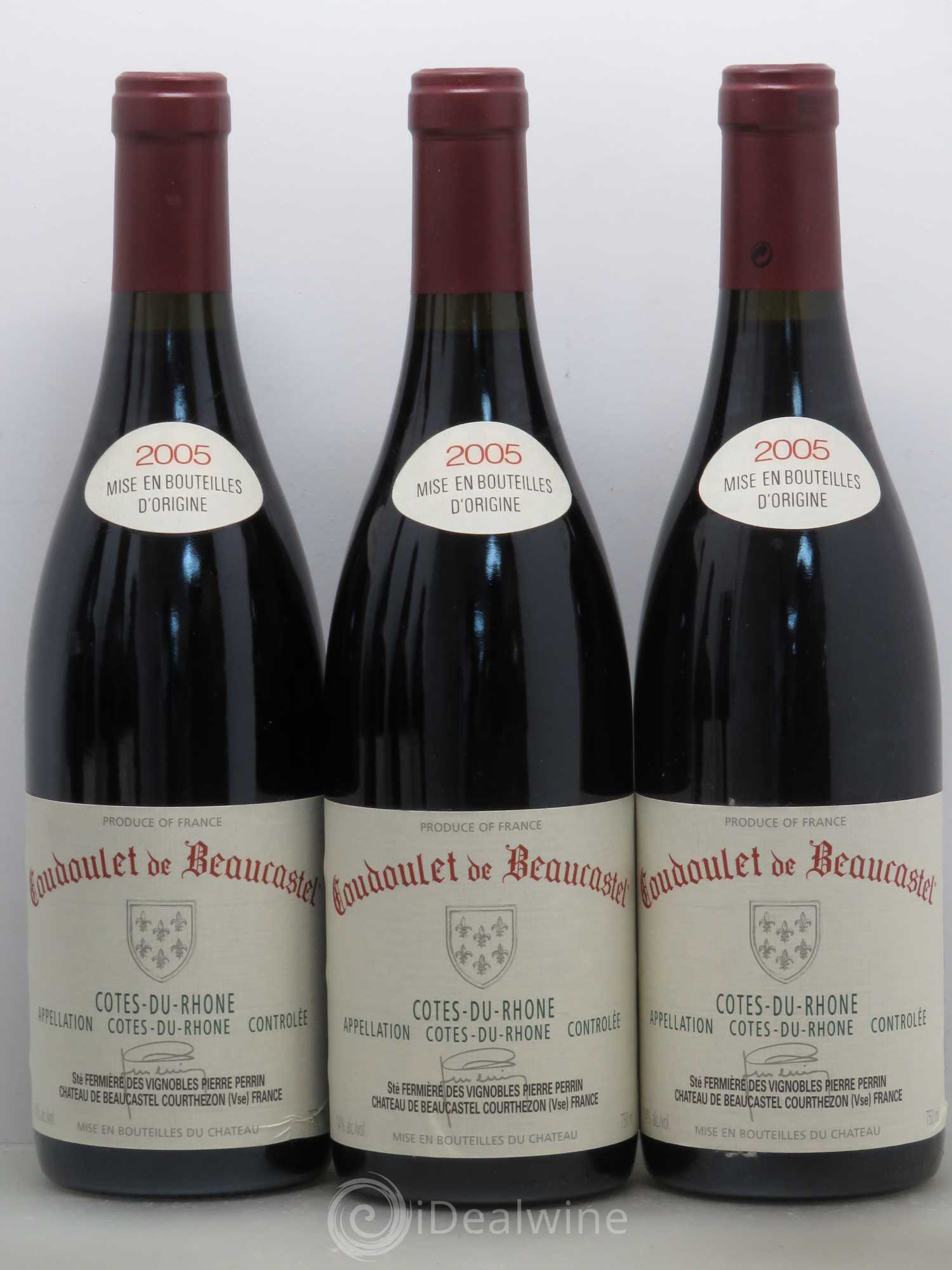 Côtes-du-Rhône Coudoulet de Beaucastel Famille Perrin 2005 - Lot de 6 bouteilles - 1