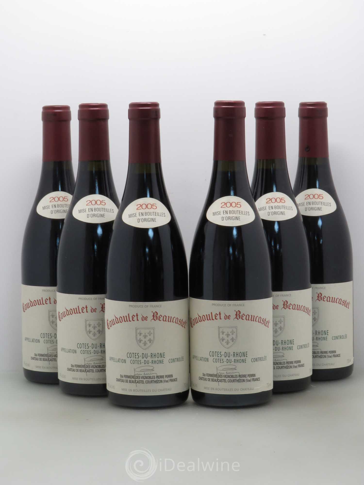 Côtes-du-Rhône Coudoulet de Beaucastel Famille Perrin 2005 - Lot de 6 bouteilles - 0