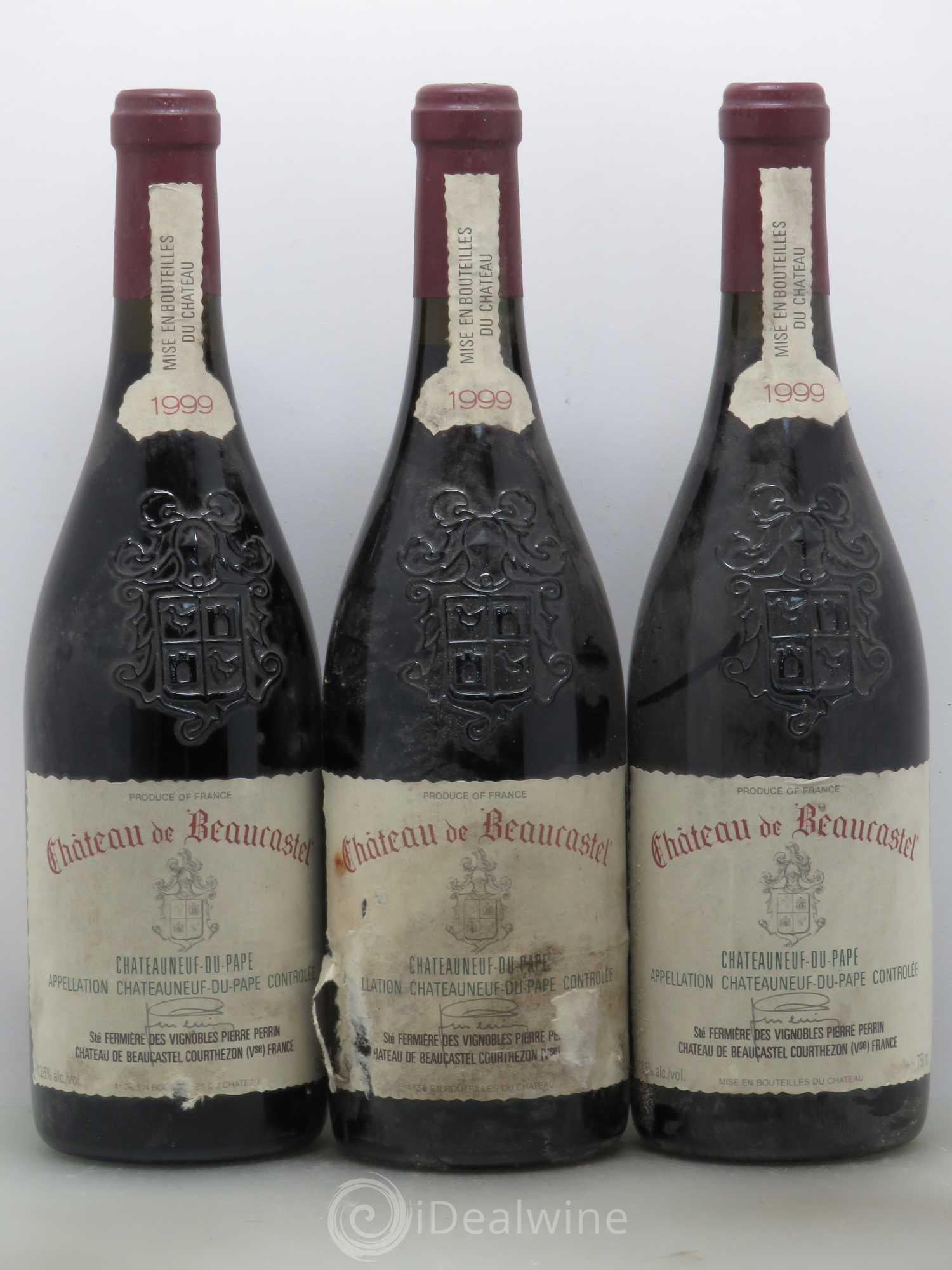 Châteauneuf-du-Pape Château de Beaucastel Famille Perrin 1999 - Lot de 3 bouteilles - 0