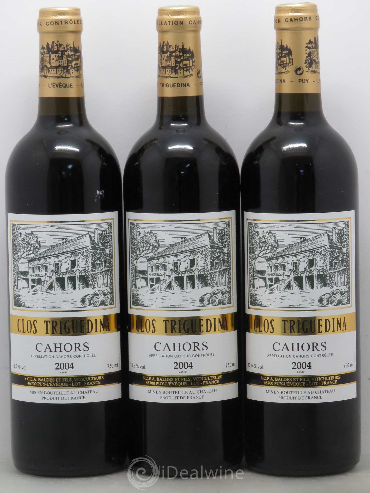 Cahors  Clos Triguedina Jean-Luc Baldès 2004 - Lot de 6 bouteilles - 2