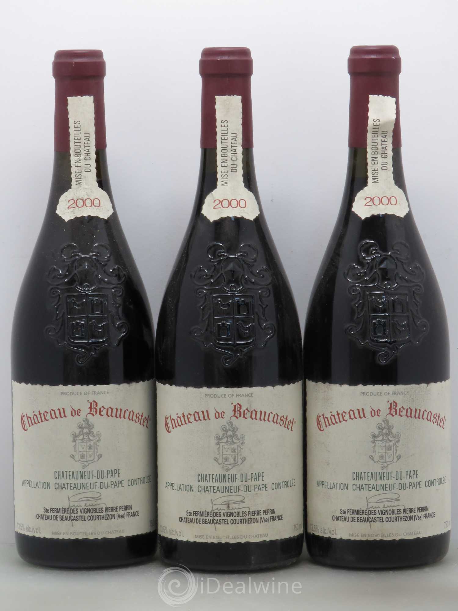 Châteauneuf-du-Pape Château de Beaucastel Famille Perrin 2000 - Lot de 3 bouteilles - 0