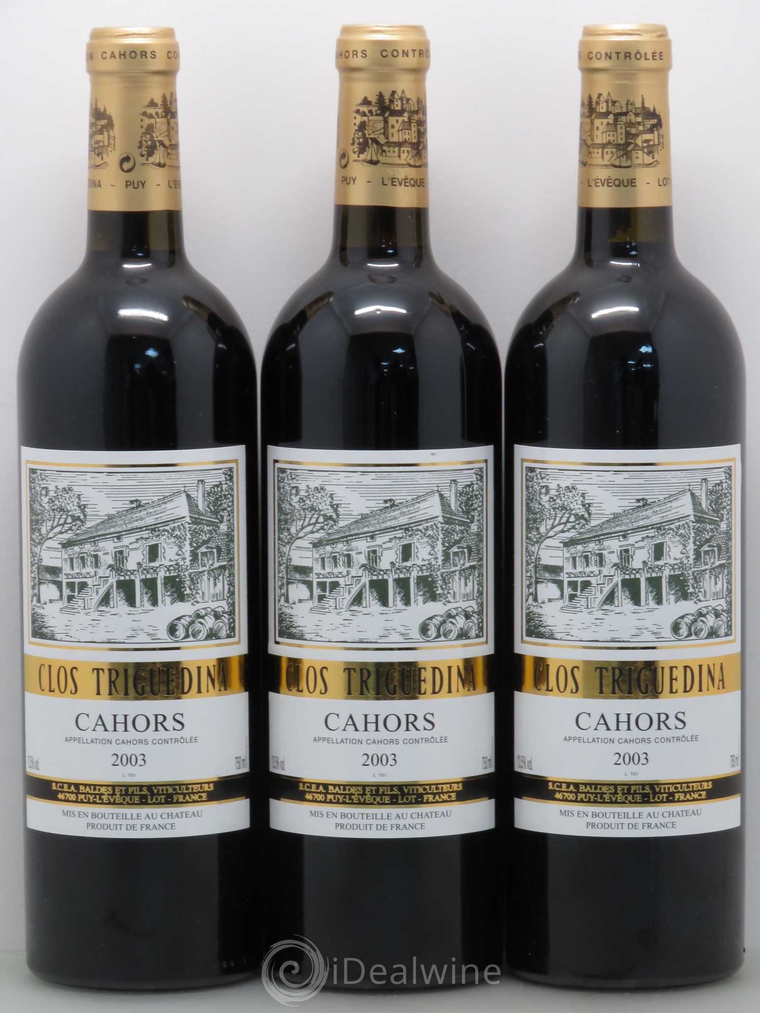 Cahors Clos Triguedina Jean-Luc Baldès 2003 - Lot de 6 bouteilles - 2