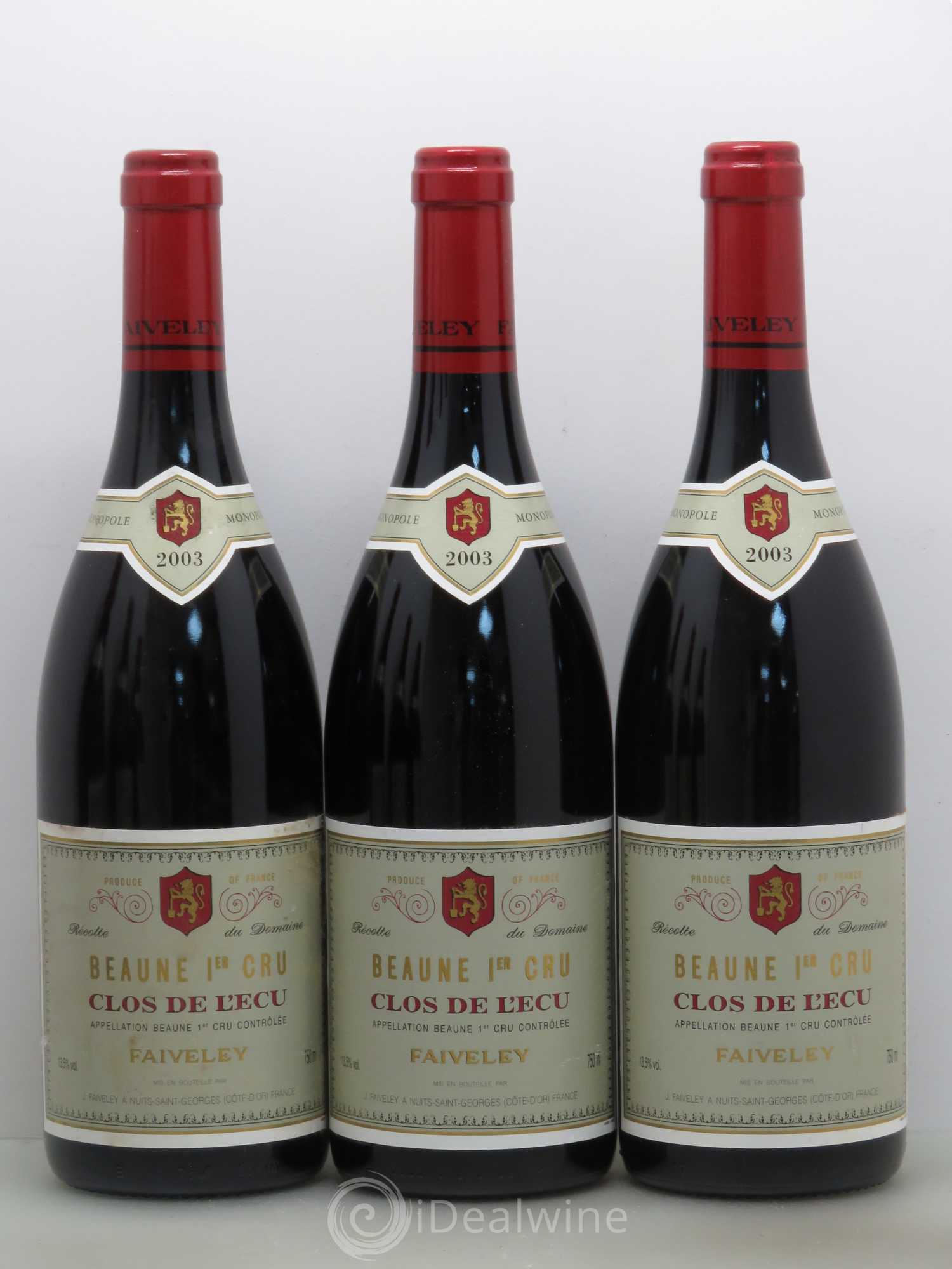 Beaune 1er Cru Clos de l'Ecu Faiveley 2003 - Lot de 6 bouteilles - 1