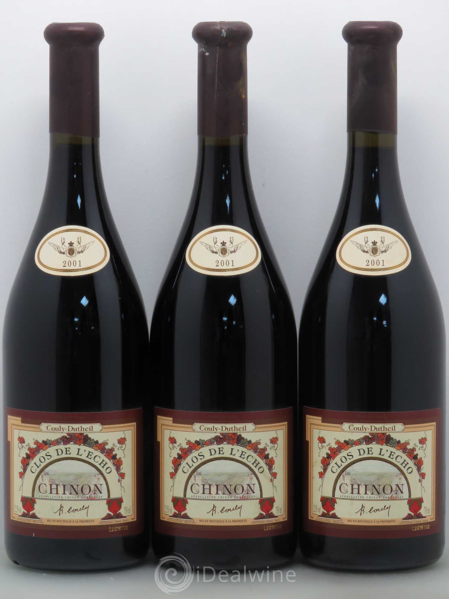 Chinon Clos de l'Echo Couly-Dutheil 2001 - Lot de 6 bouteilles - 2