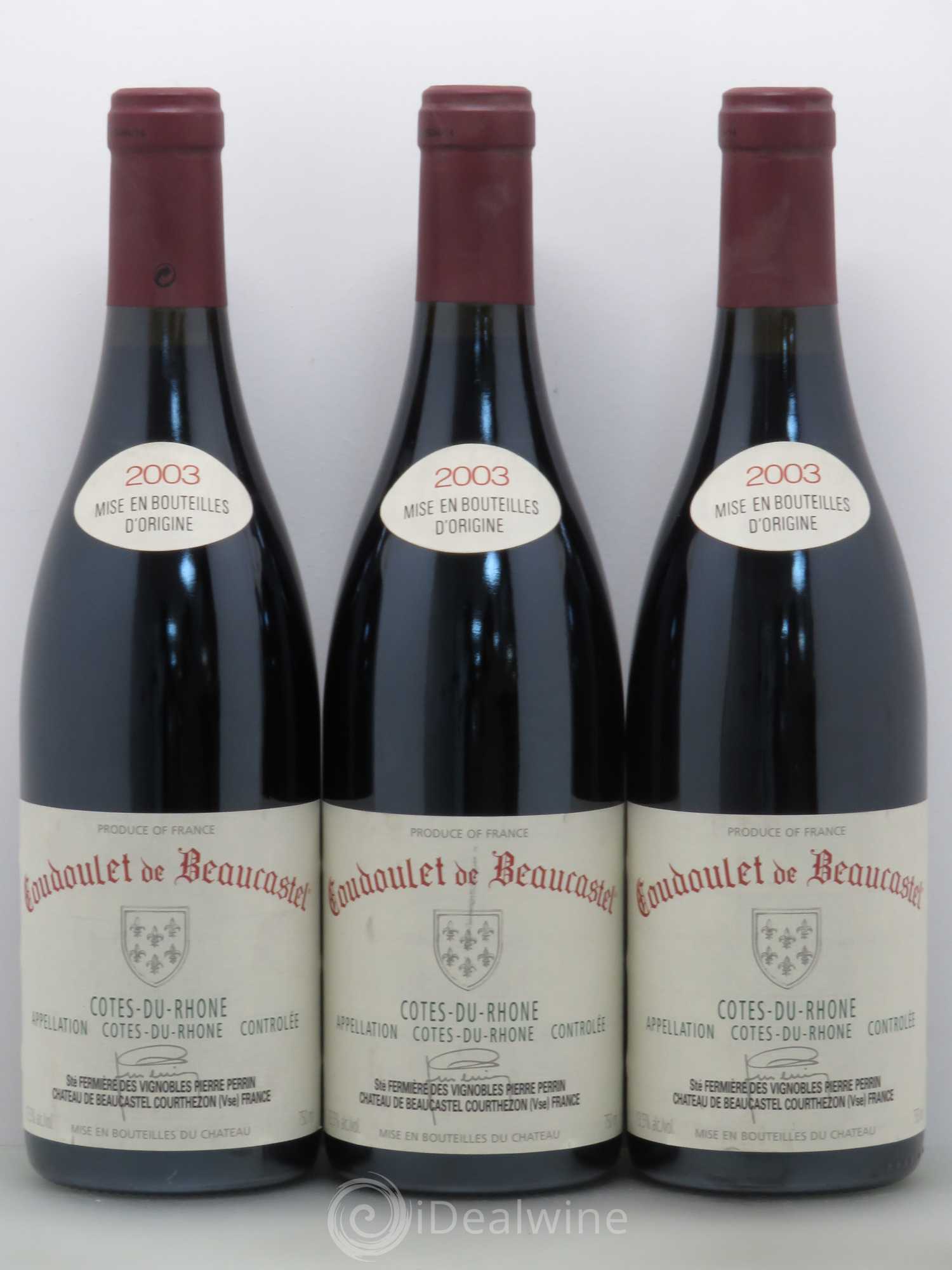Côtes-du-Rhône Coudoulet de Beaucastel Famille Perrin 2003 - Lot de 6 bouteilles - 2