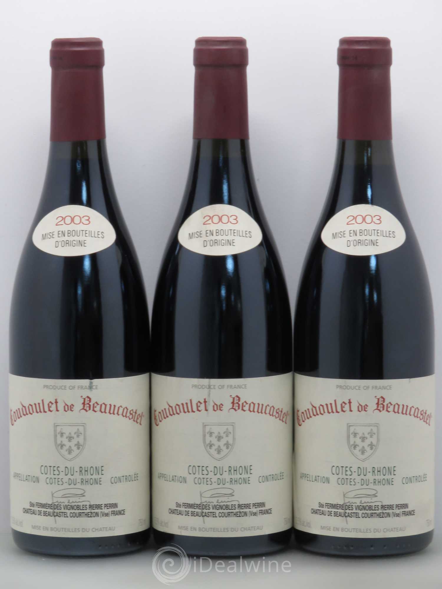 Côtes-du-Rhône Coudoulet de Beaucastel Famille Perrin 2003 - Lot de 6 bouteilles - 2