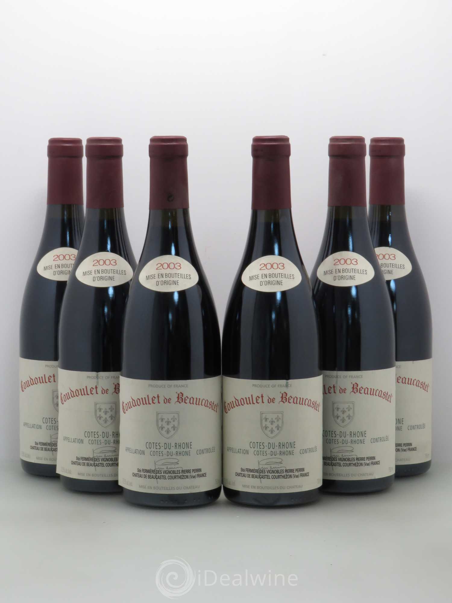 Côtes-du-Rhône Coudoulet de Beaucastel Famille Perrin 2003 - Lot de 6 bouteilles - 0