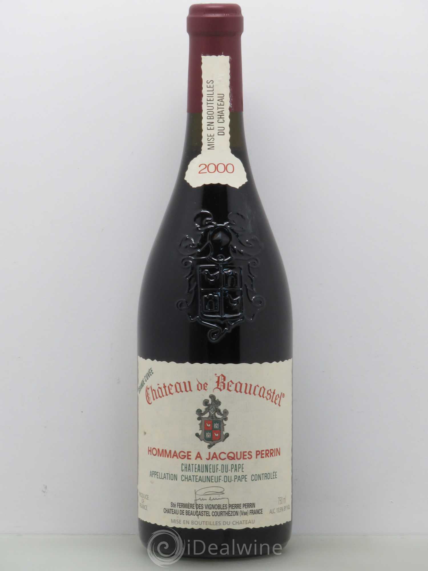 Châteauneuf-du-Pape Château de Beaucastel Hommage à Jacques Perrin Famille Perrin 2000 - Lot de 1 bouteille - 0