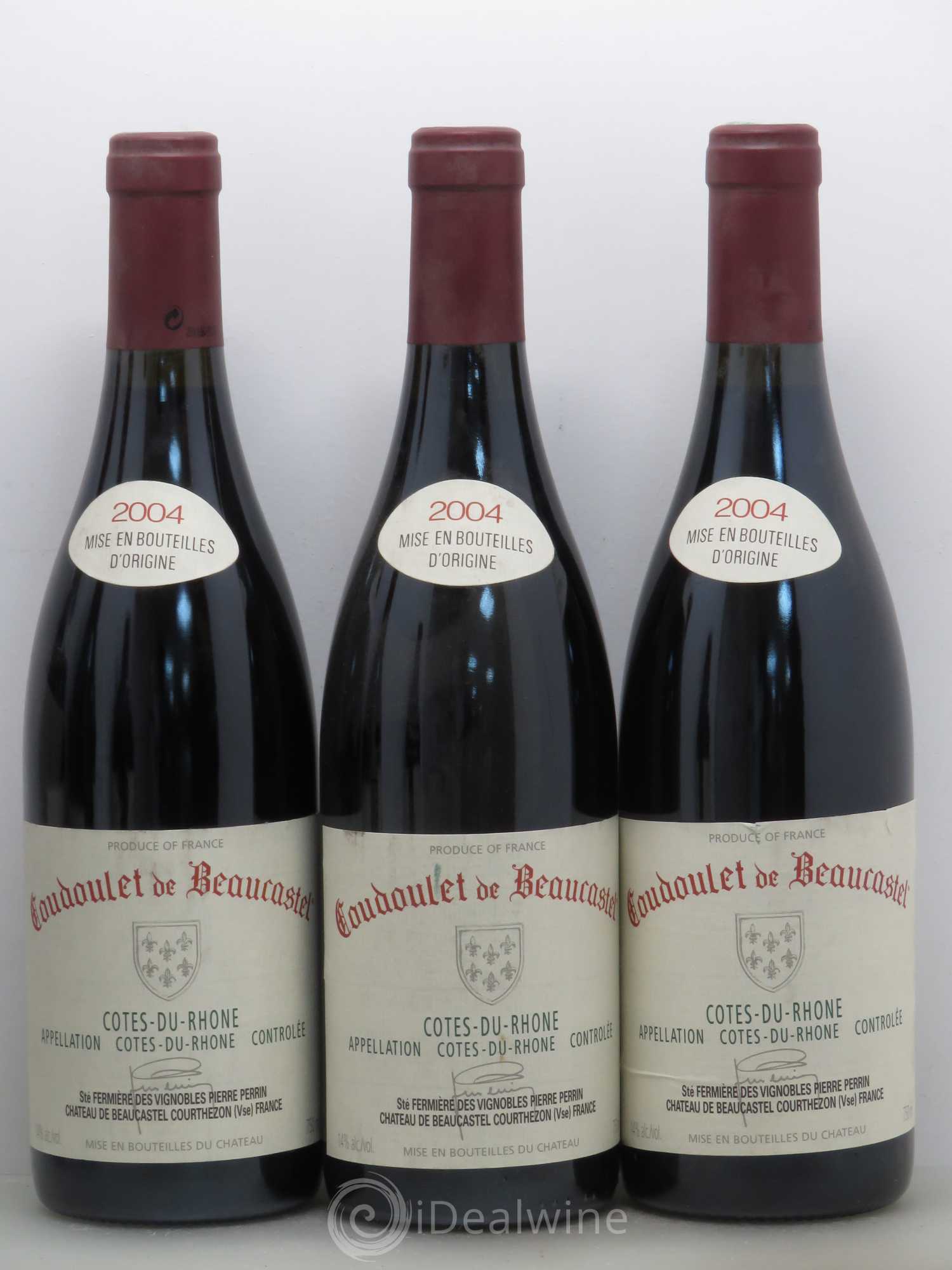Côtes-du-Rhône Coudoulet de Beaucastel Famille Perrin 2004 - Lot de 6 bouteilles - 1