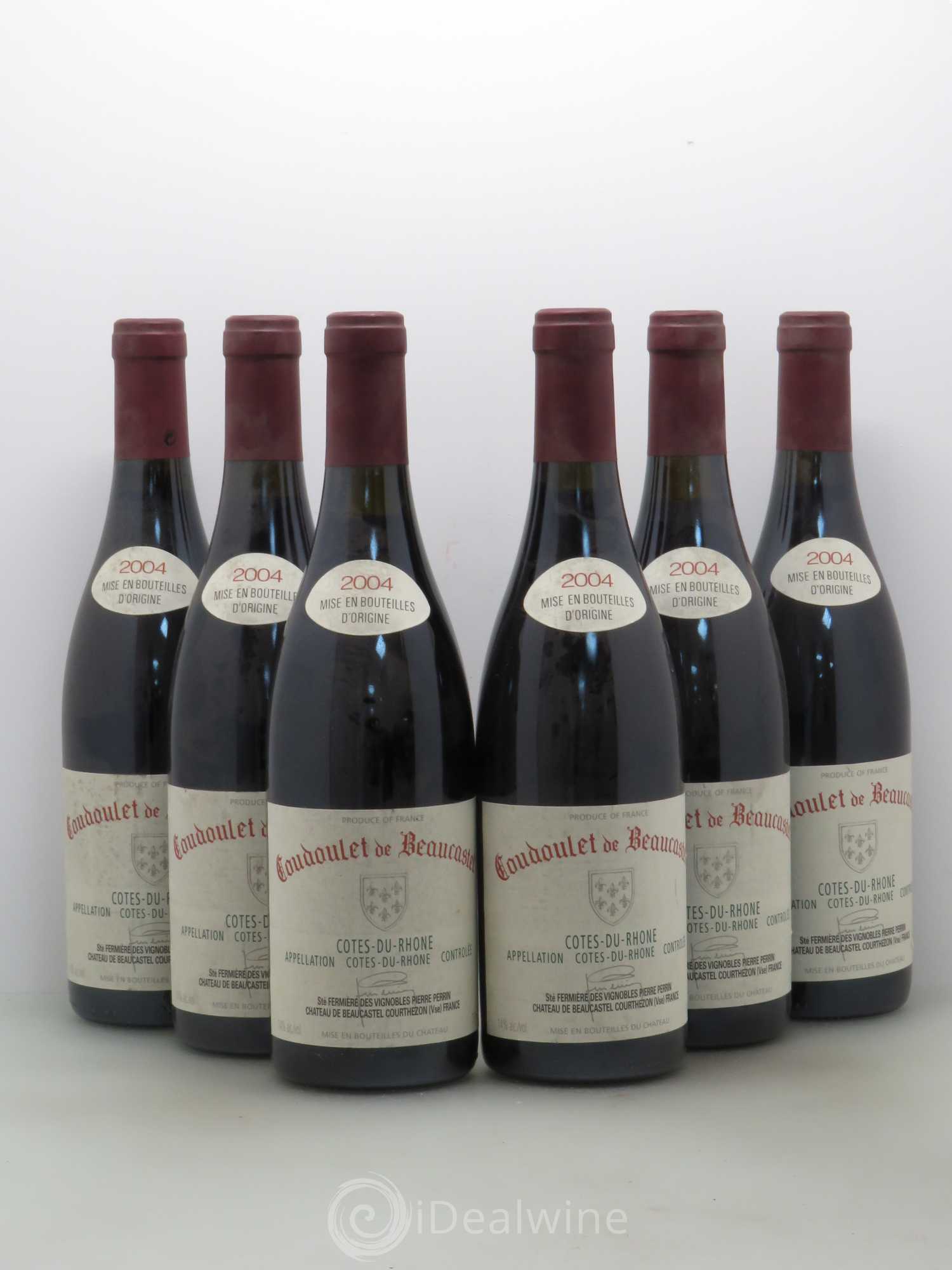 Côtes-du-Rhône Coudoulet de Beaucastel Famille Perrin 2004 - Lot de 6 bouteilles - 0