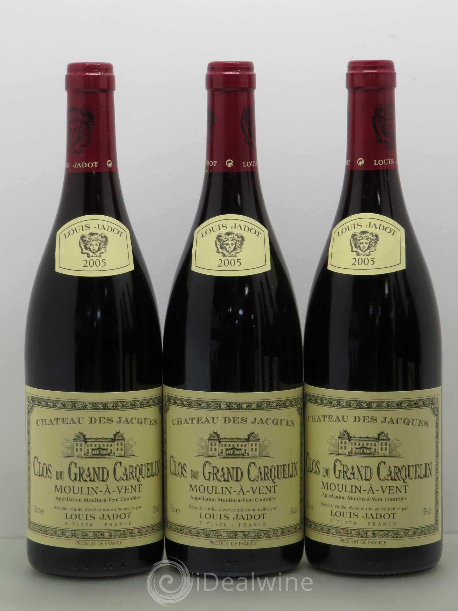 Moulin-à-Vent Clos du Grand Carquelin Château des Jacques 2005 - Lot de 6 bouteilles - 1
