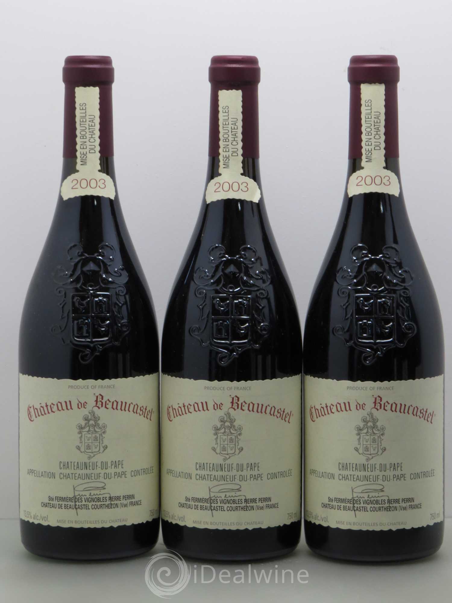 Châteauneuf-du-Pape Château de Beaucastel Famille Perrin 2003 - Lot de 6 bouteilles - 1