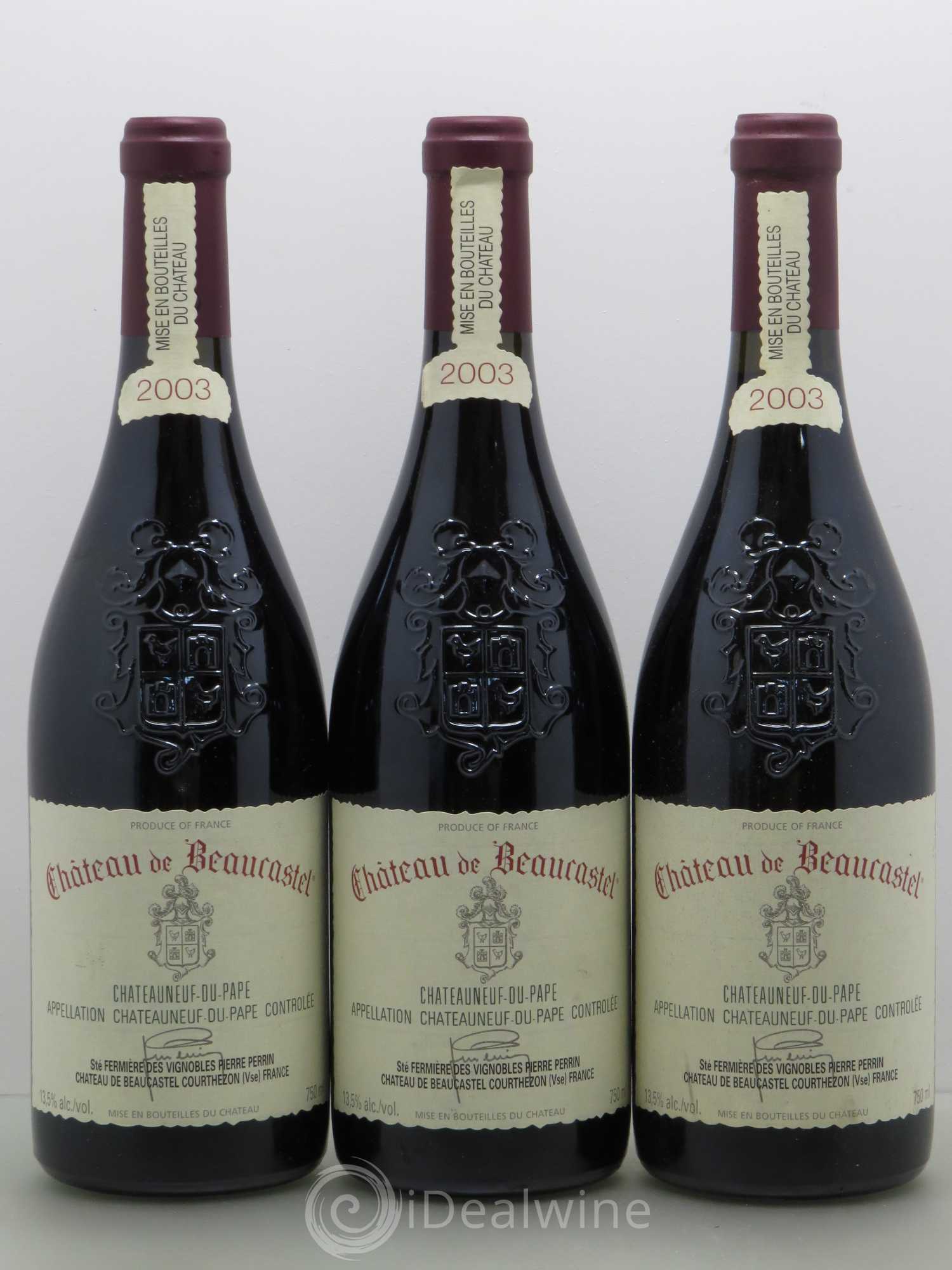 Châteauneuf-du-Pape Château de Beaucastel Famille Perrin 2003 - Lot de 6 bouteilles - 2