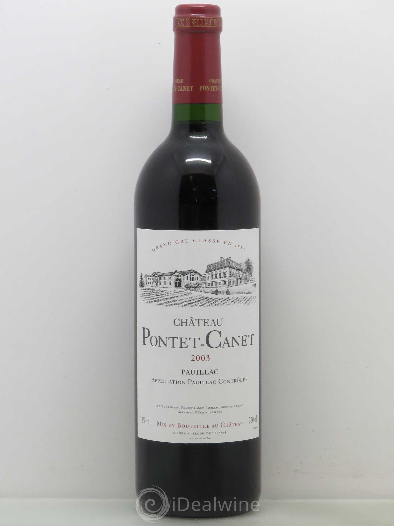 Château Pontet Canet 5ème Grand Cru Classé 2003 - Lot de 1 bouteille - 0
